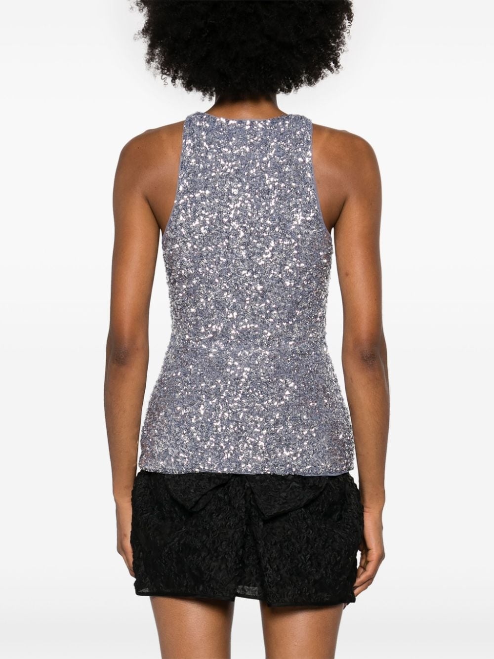 sequined split-neck top - 4