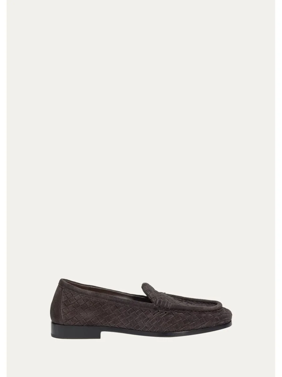 Silenzio Intrecciato Supple Suede Loafers - 1