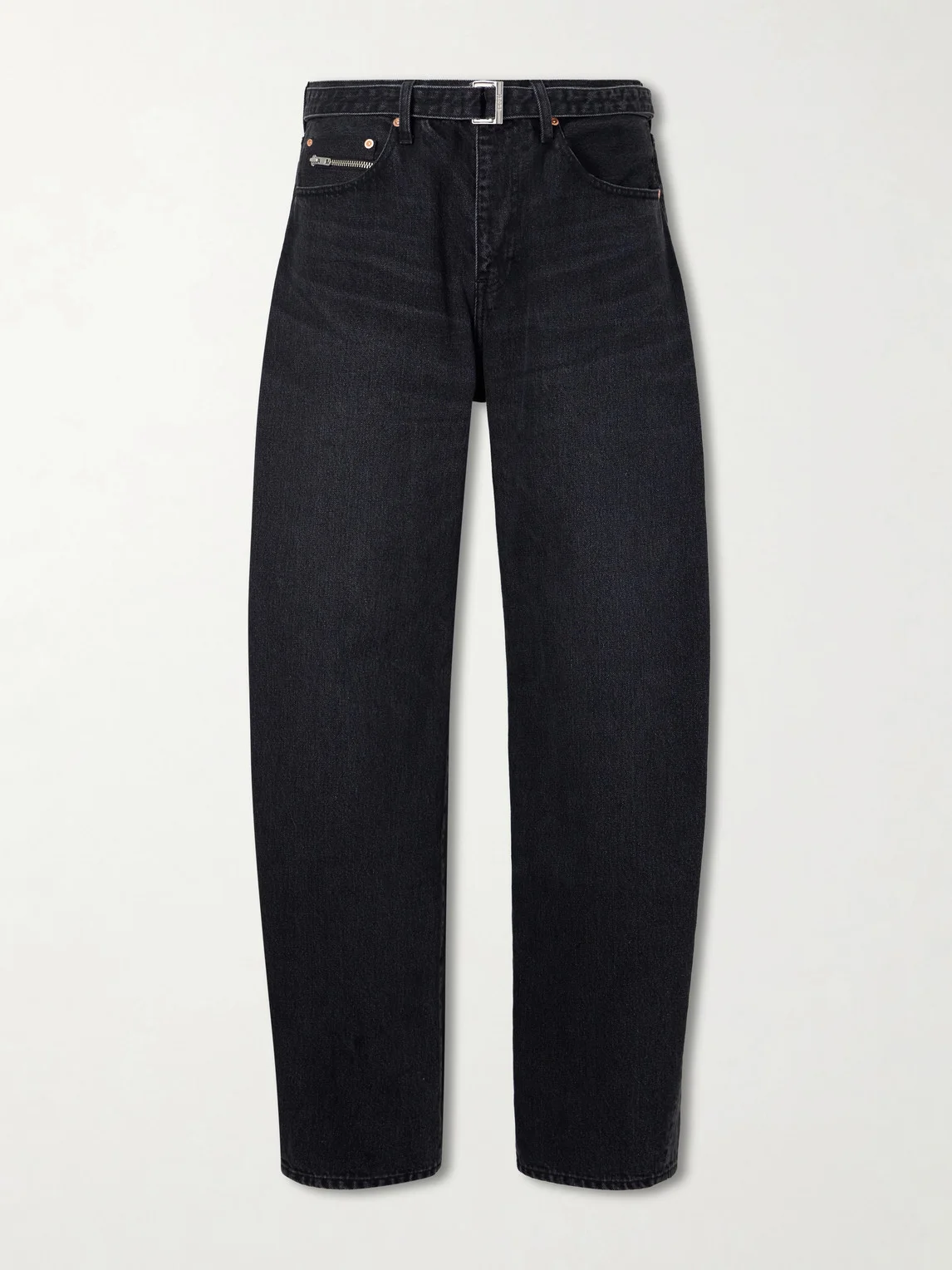Wide-Leg Belted Jeans - 1