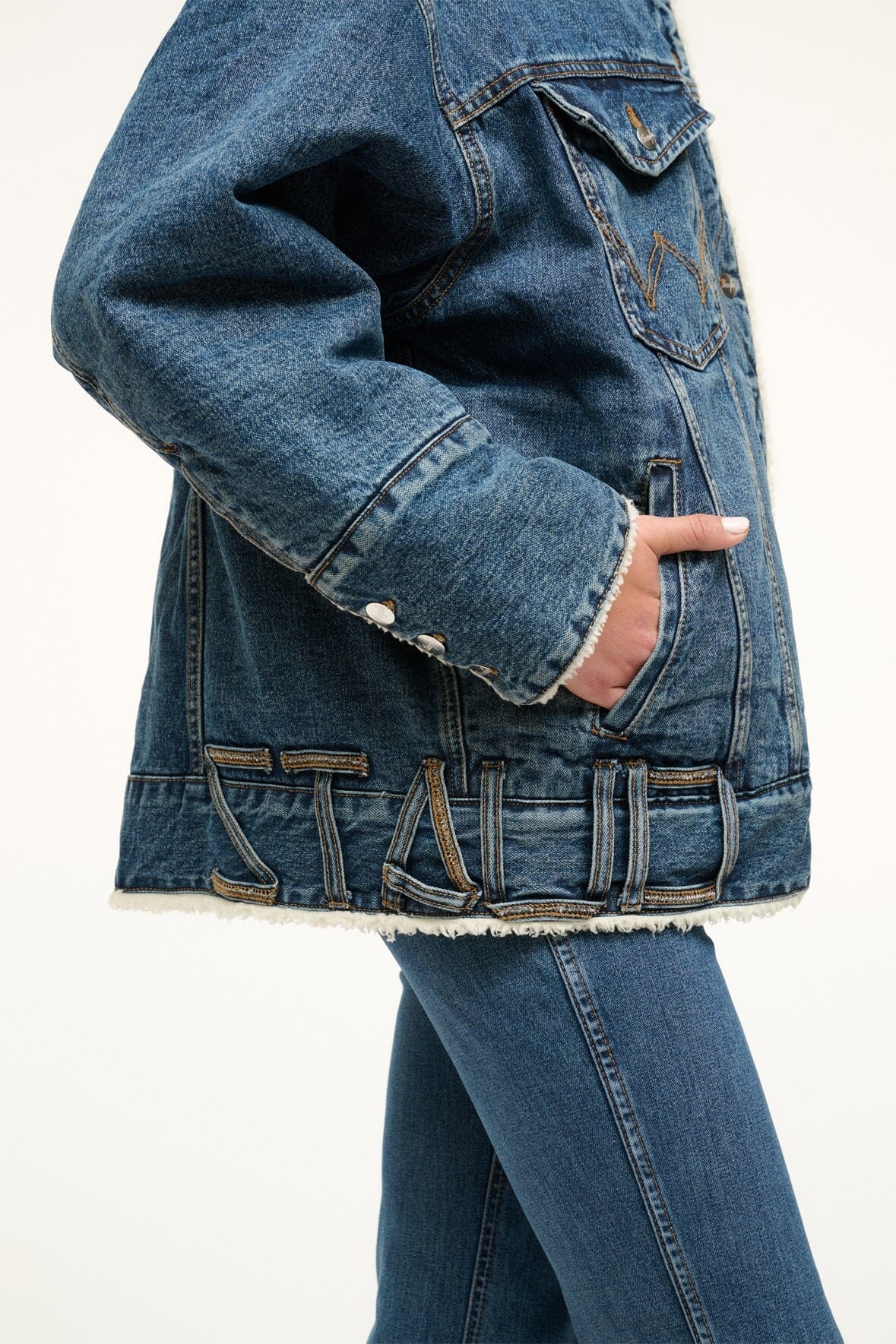 STAUD WRANGLER REVERSIBLE BIGGEST JEAN JACKET INDIGO WASH - 5