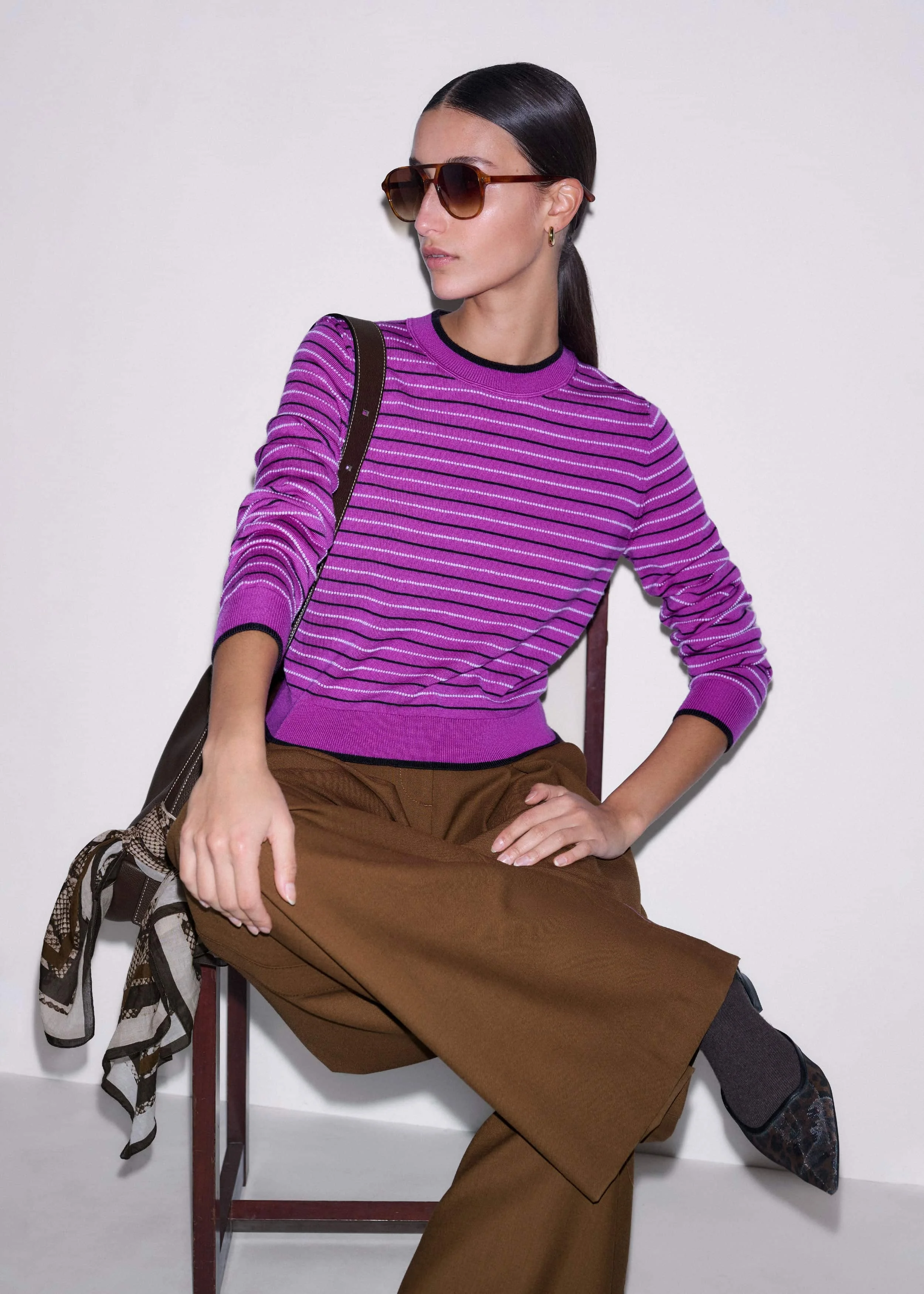Stripe Straight Sweater - 1