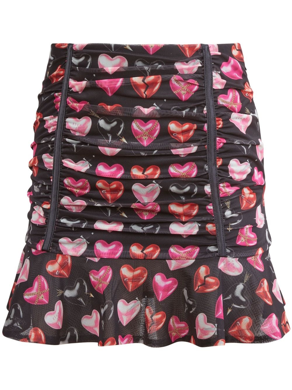 heart-print mini skirt - 1
