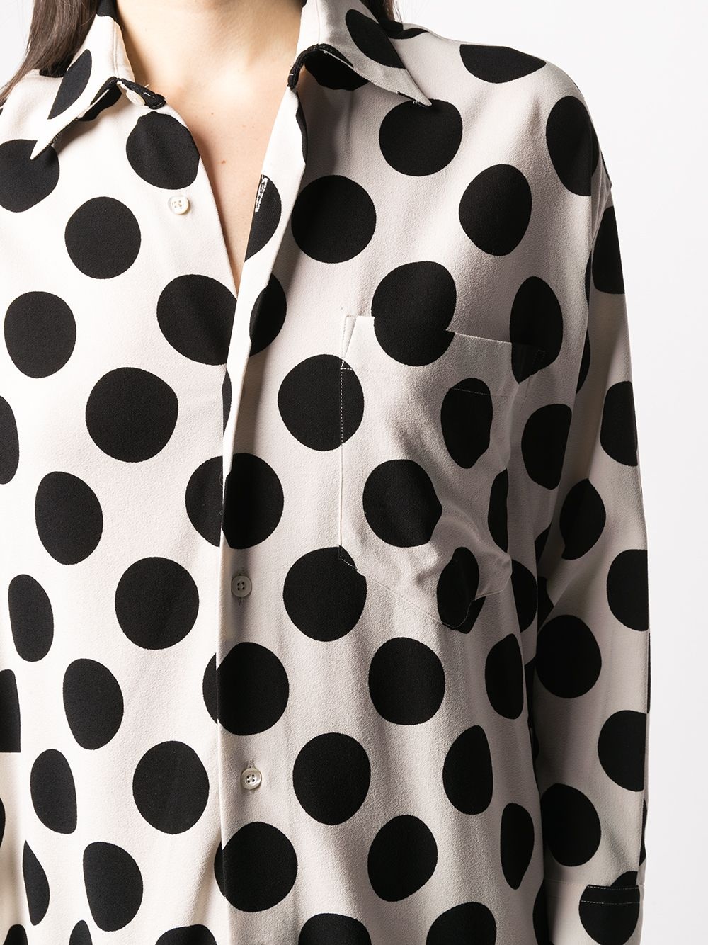 polka-dot pattern shirt dress - 5