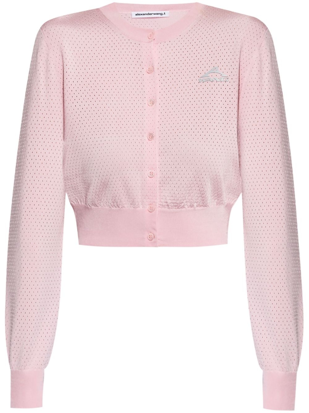 logo-rubberised cardigan - 1