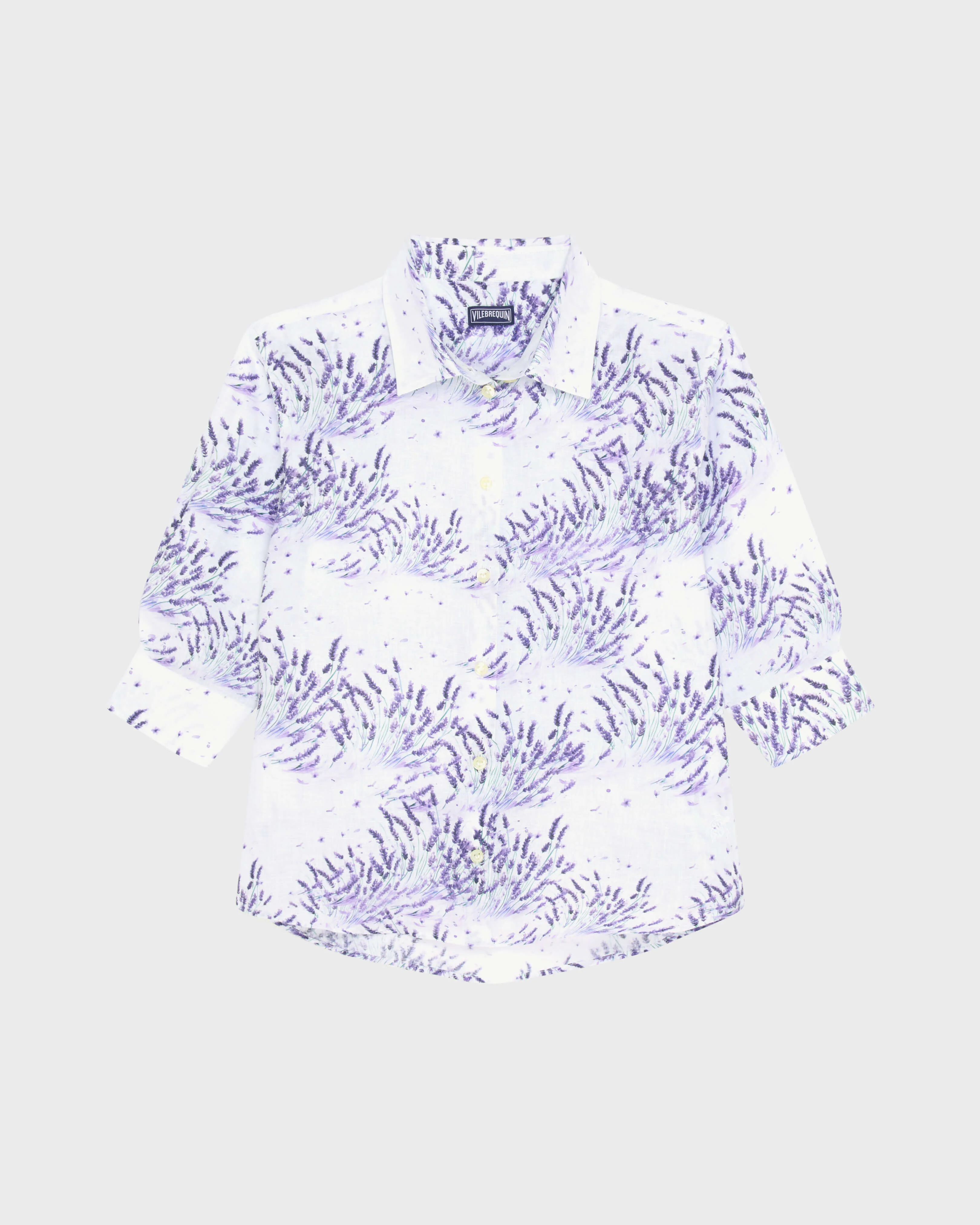 WOMEN LINEN SHIRT LAVENDER - 1