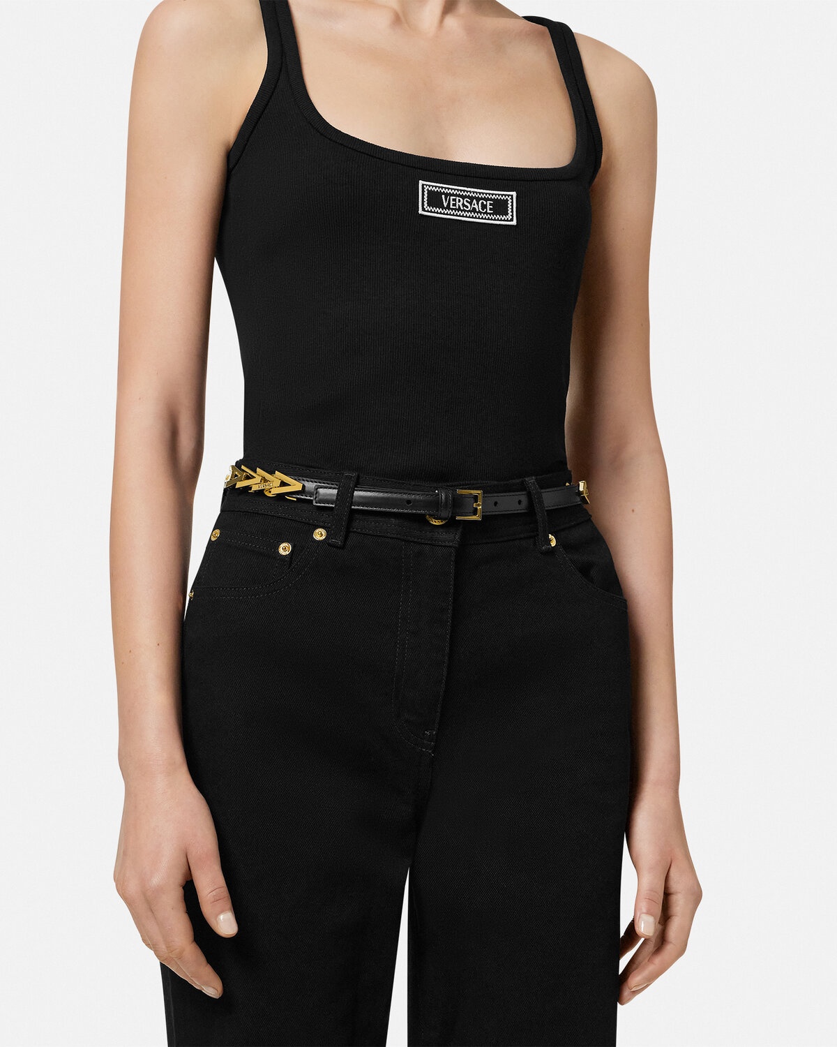 V2025 Chain Leather Belt 0.8" cm - 3