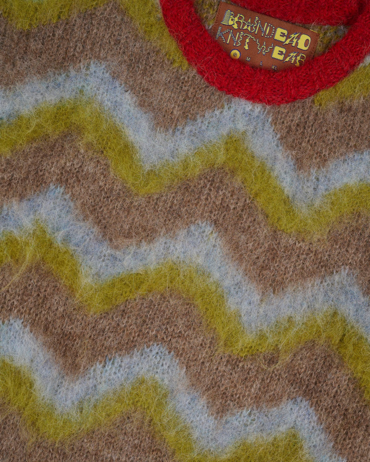 Zig Zag Boxy Knit Sweater - Taupe Multi - 3