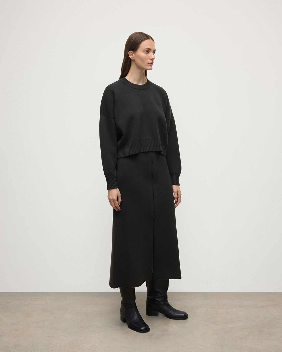 A-Line Milano Grey Cashmere Skirt - 3