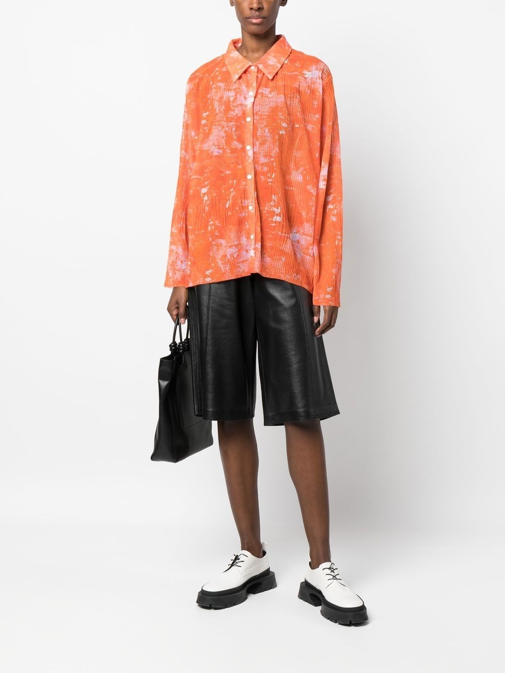 printed plissé shirt - 2