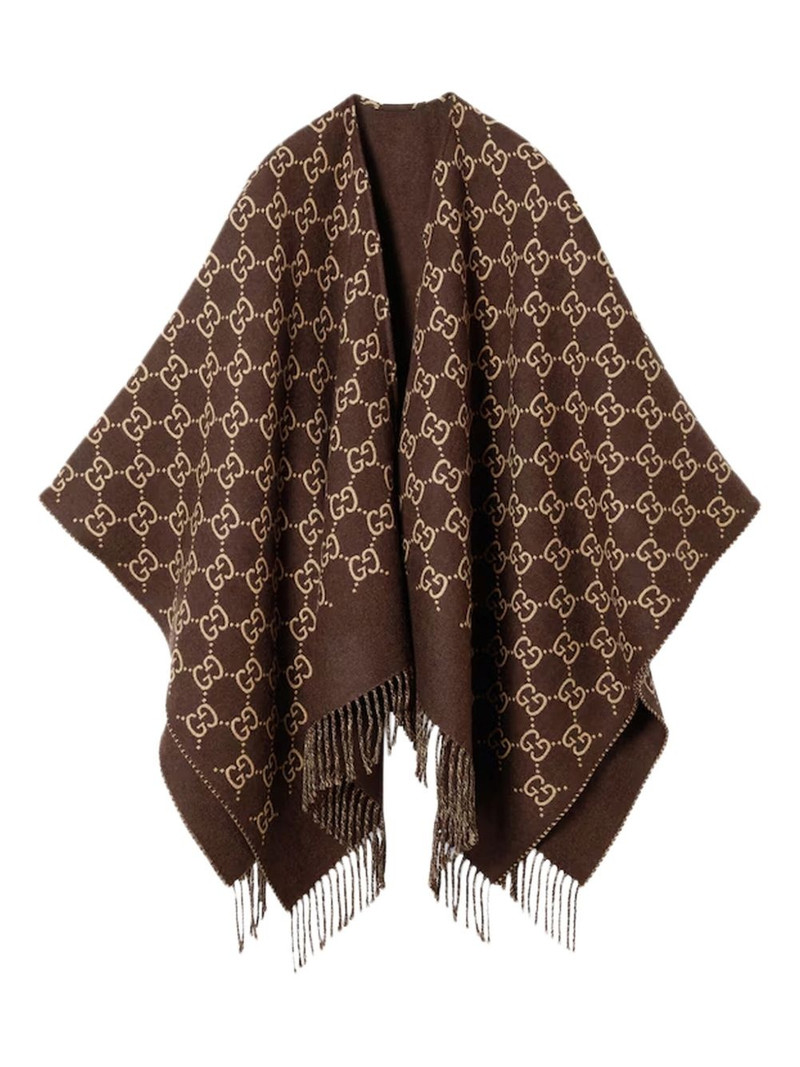monogram-pattern cape 1