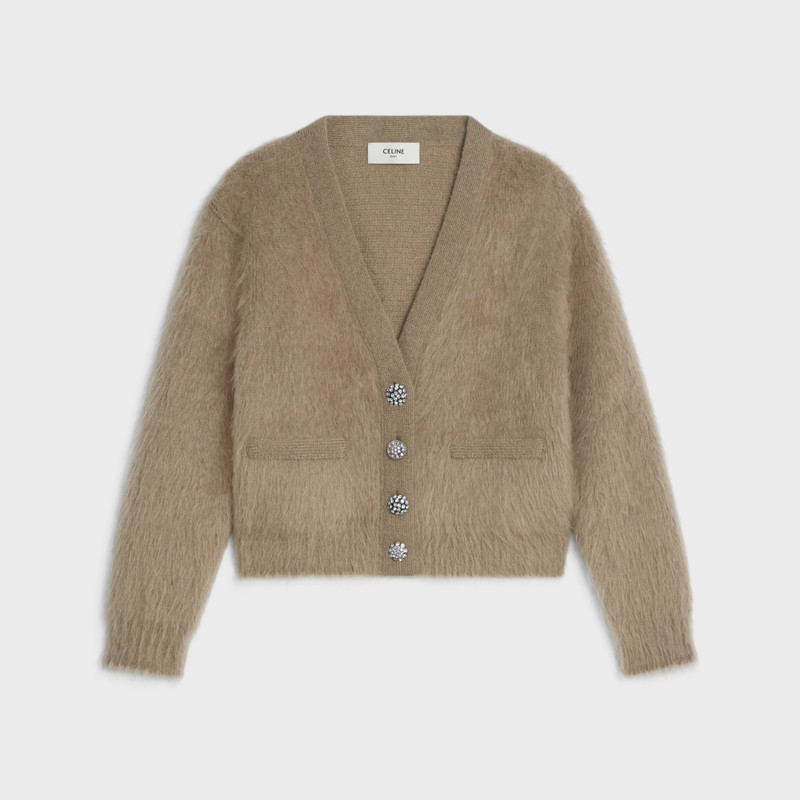 cardigan jacket in brushed mohair - 1