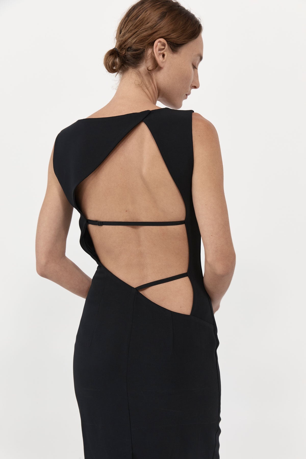 Cut Out Midi Dress - Black - 2