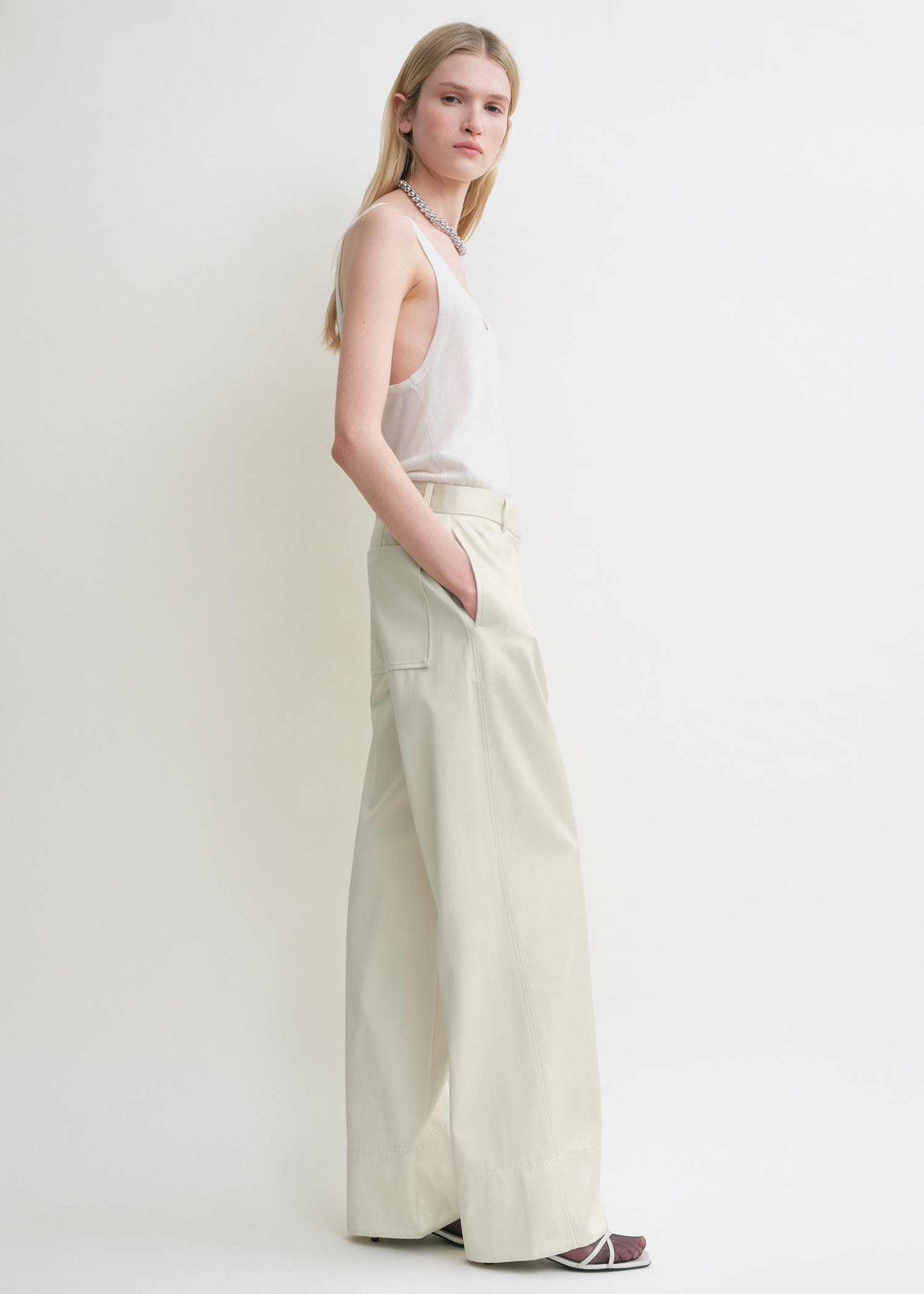Twisted seam trousers ecru - 3