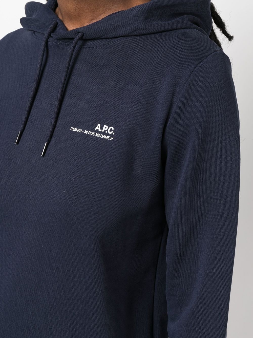 logo-print cotton hoodie - 5