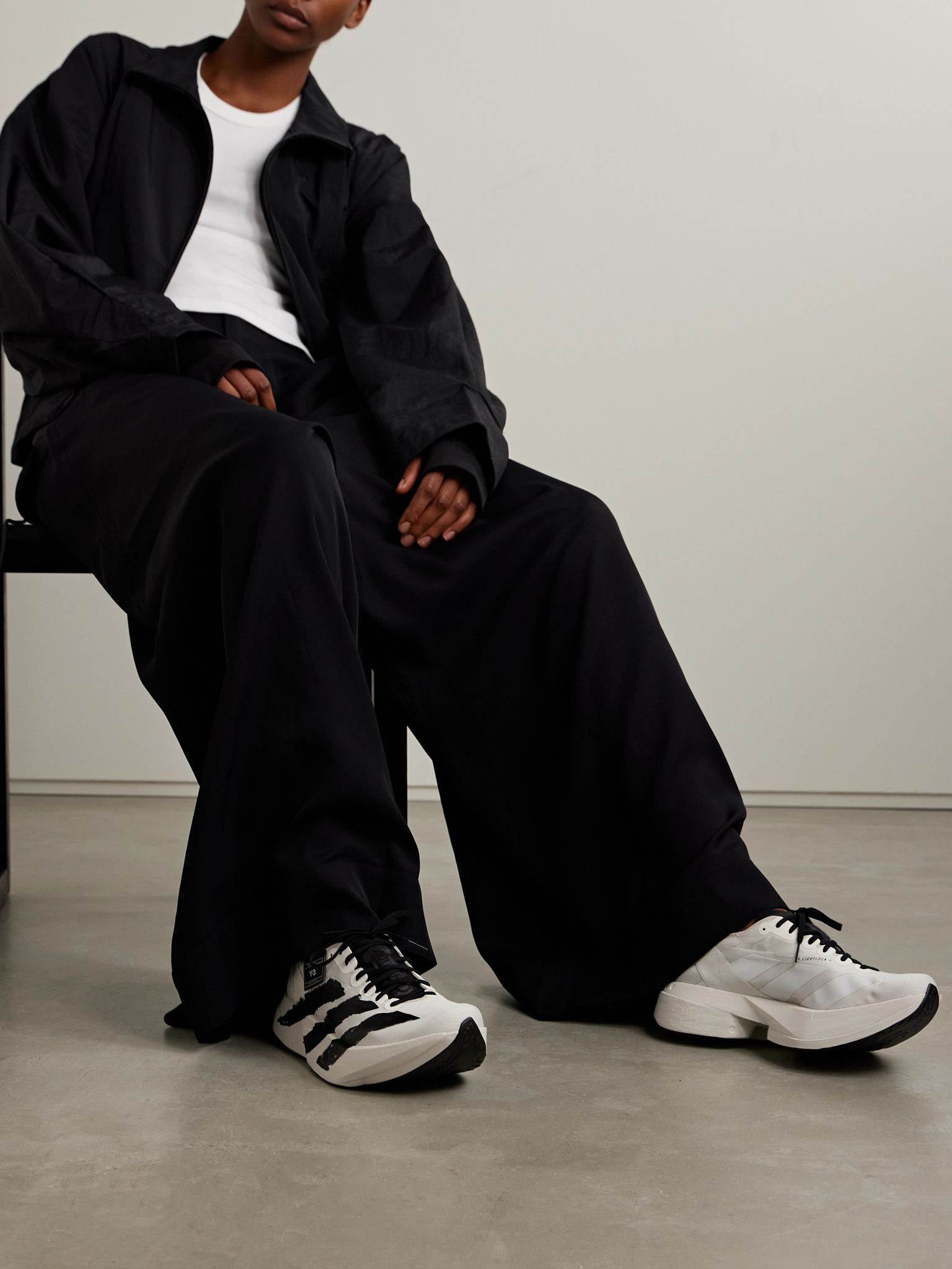 + Y-3 Adizero Adios Pro 4 rubber-trimmed ripstop sneakers White - 2