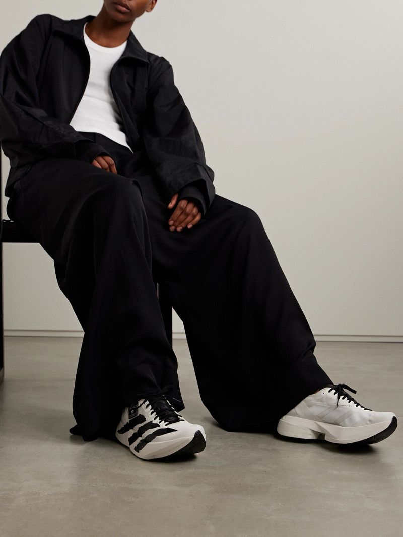 Y-3 + Y-3 Adizero Adios Pro 4 rubber-trimmed ripstop sneakers White outlook