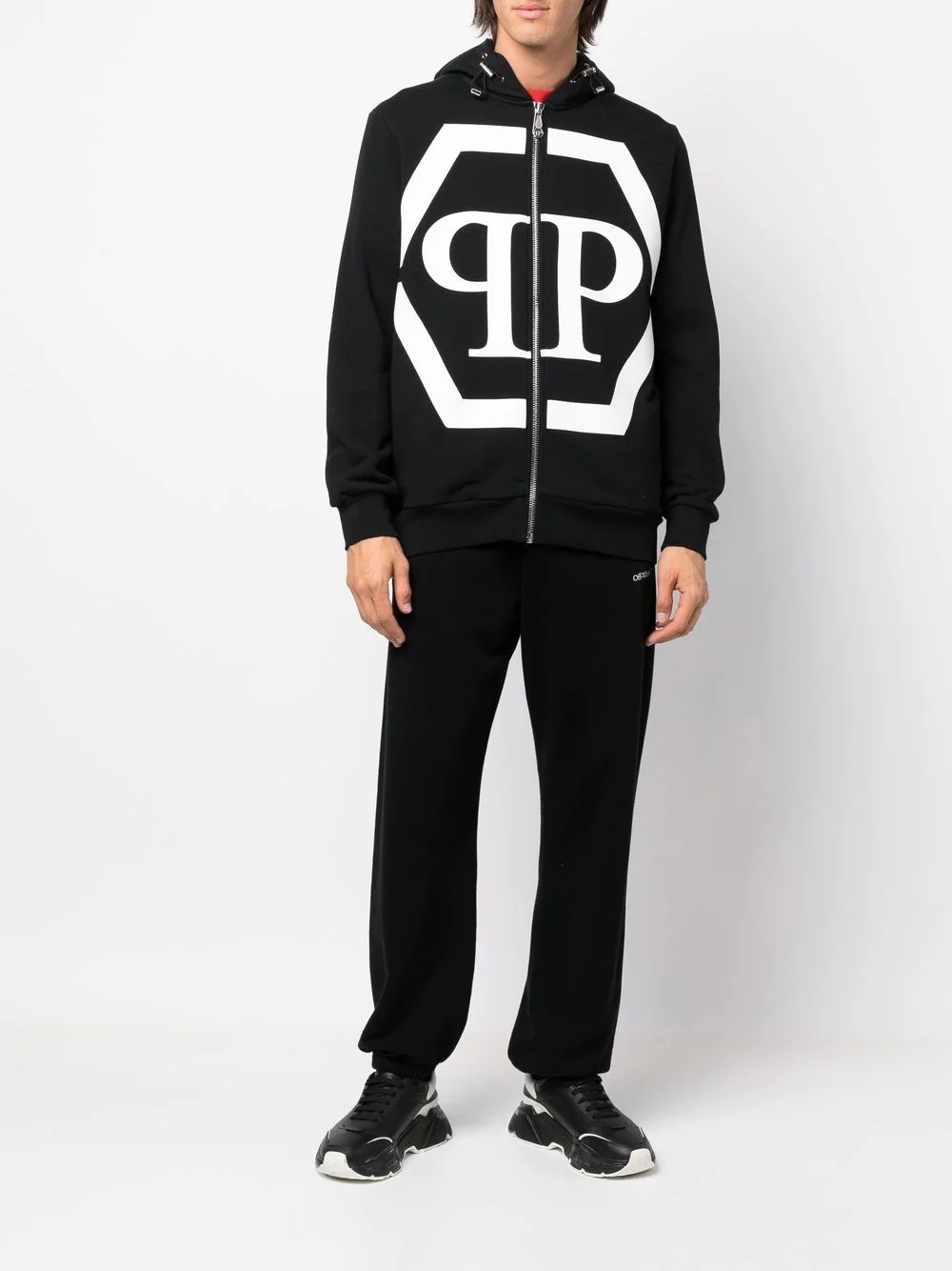 logo-print zip-up hoodie - 2