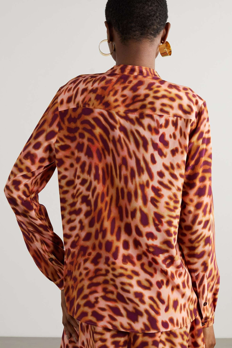 Leopard-print silk crepe de chine shirt 3