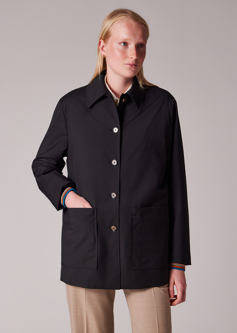Women's Black 'Storm System' Wool Work Jacket With Detachable Gilet 9
