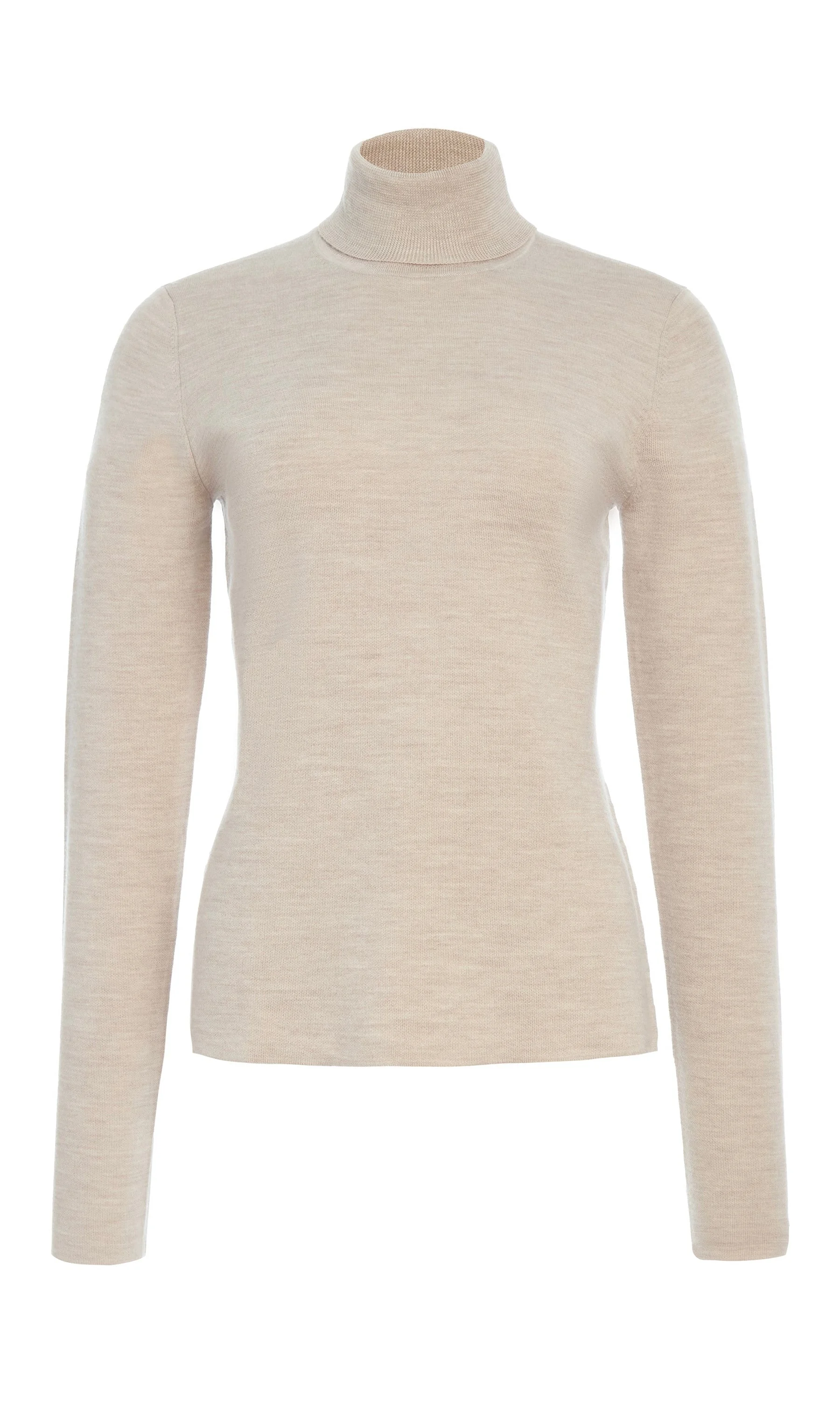 May Turtleneck in Oatmeal Cashmere Wool - 1