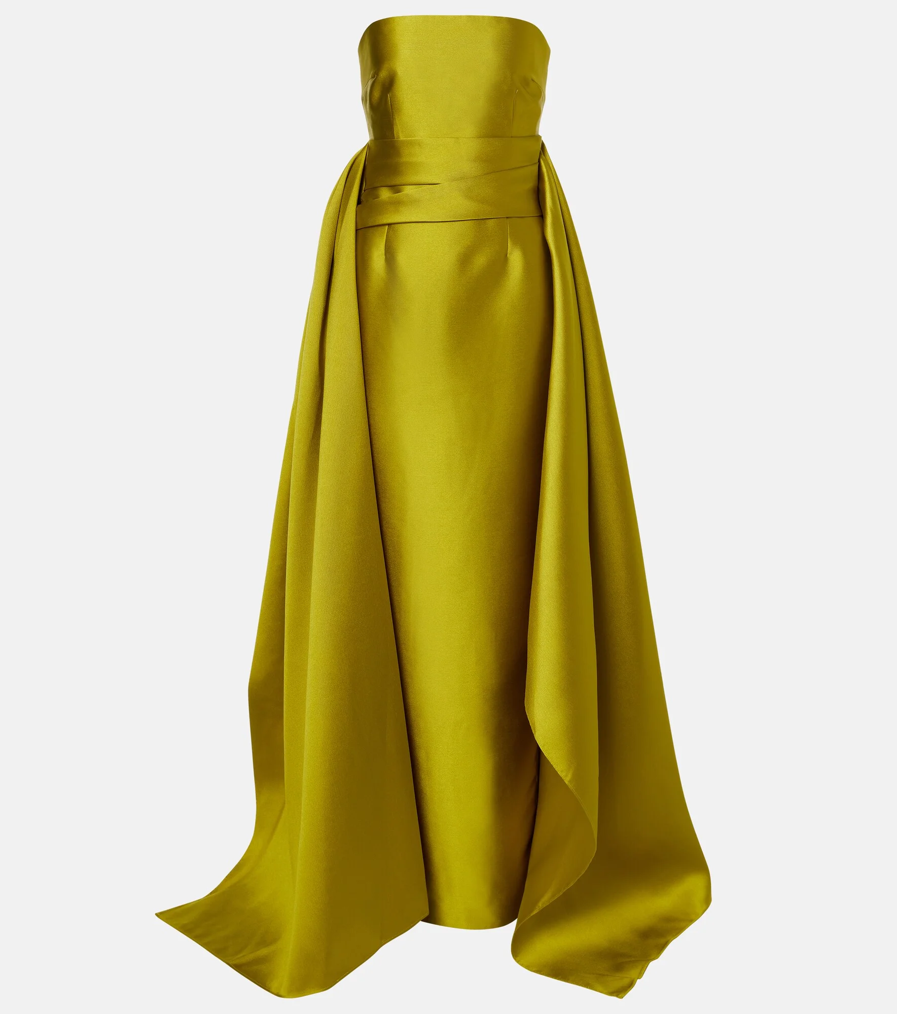 Draped strapless satin gown - 1