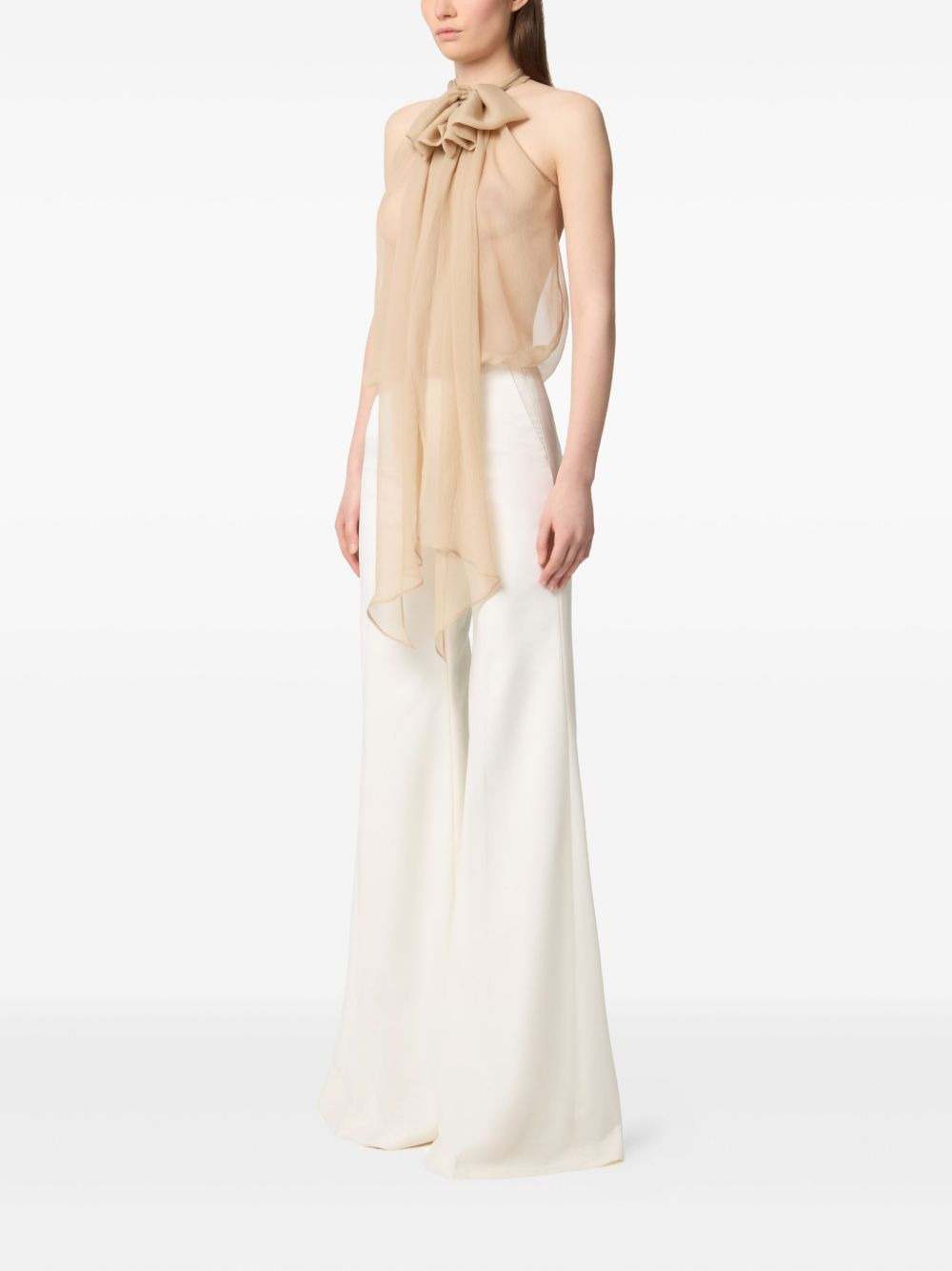 halterneck silk top - 3
