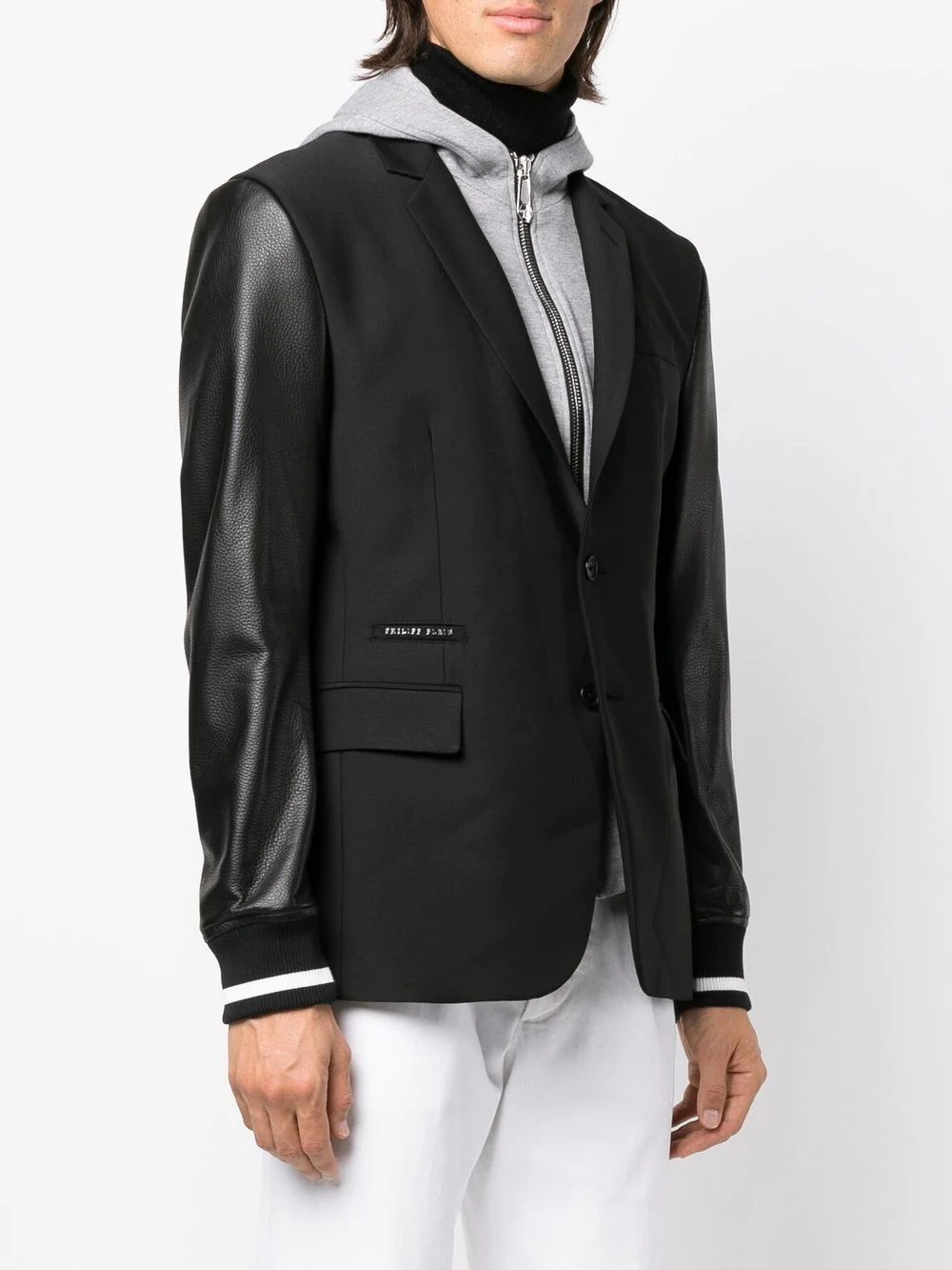 bomber jacket-sleeve blazer - 3