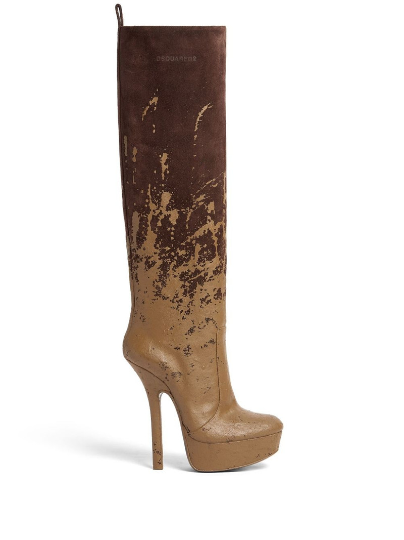 120mm painterly-print leather boots 1