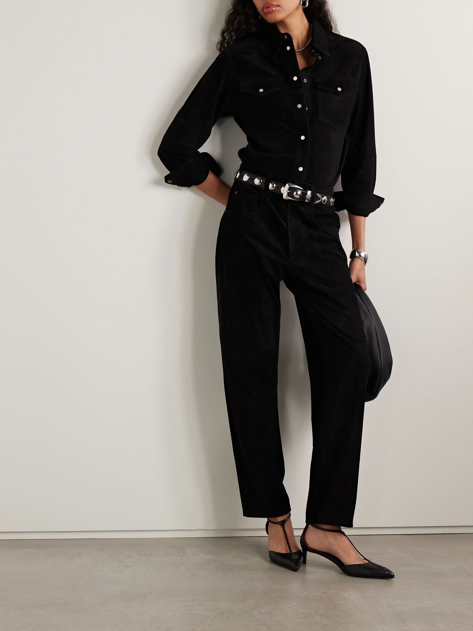 Darielle suede tapered pants Black - 2