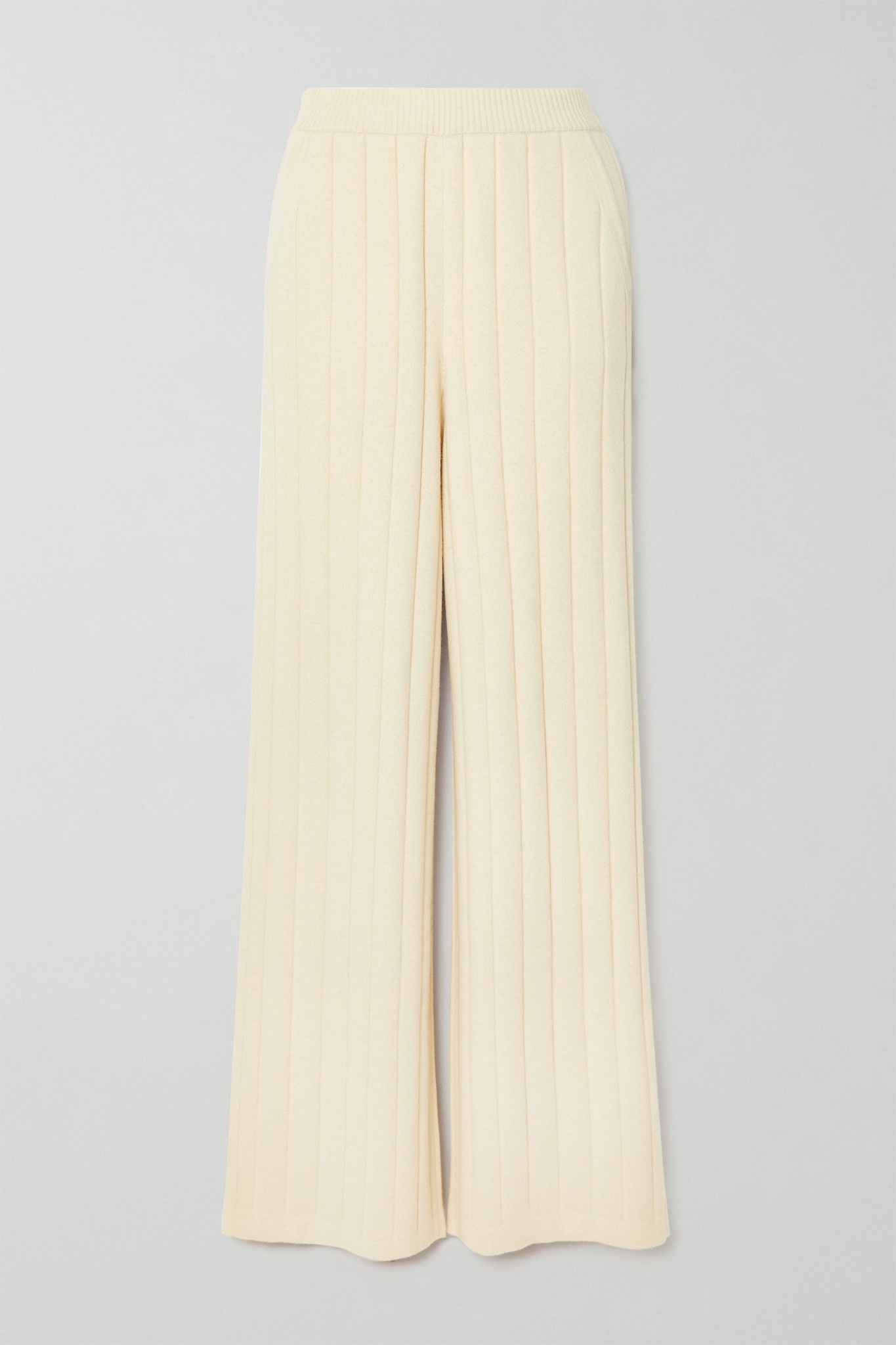 Ribbed cashmere wide-leg pants - 1