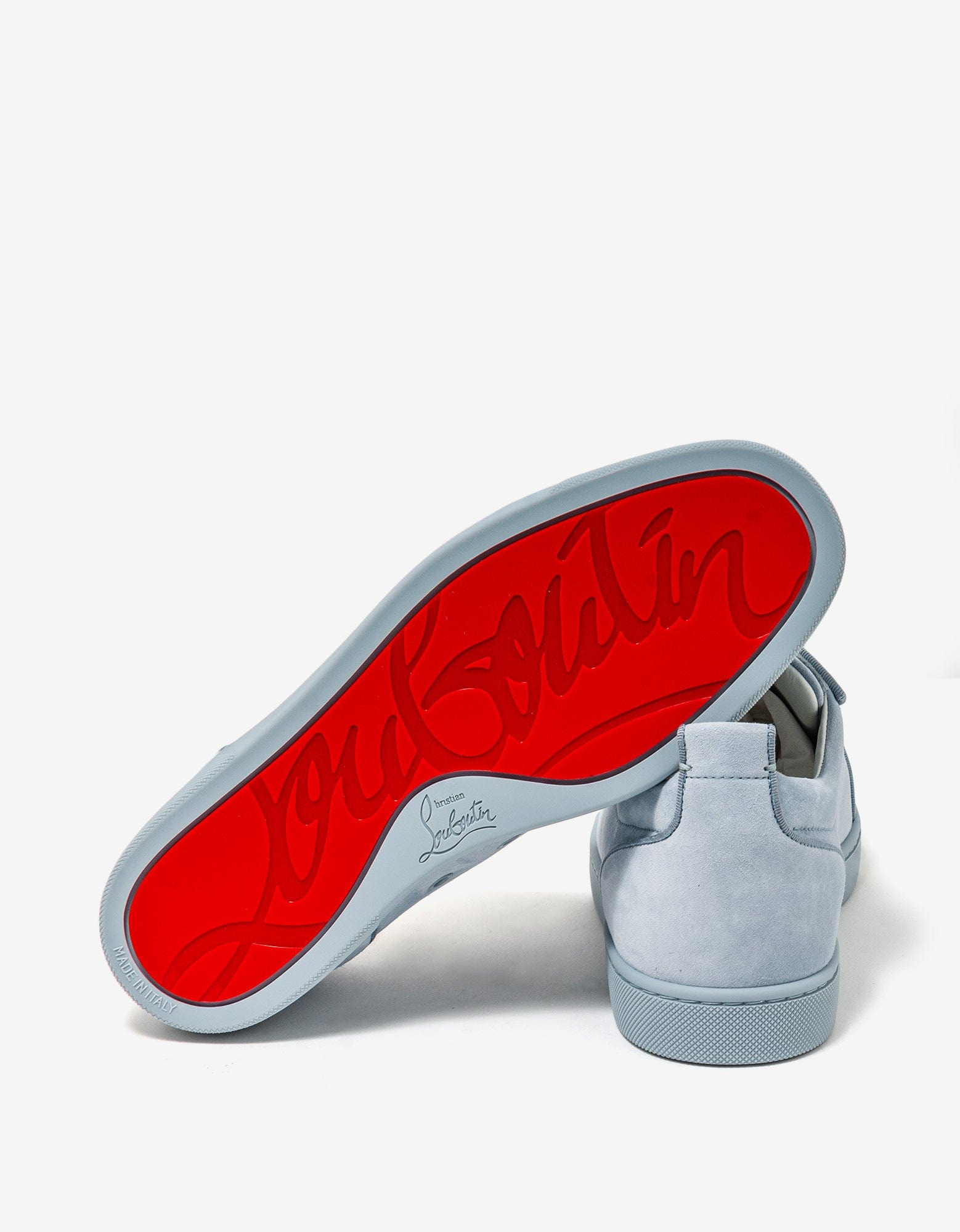 Christian Louboutin Louis Junior Orlato Paseo Blue Suede Trainers - 3