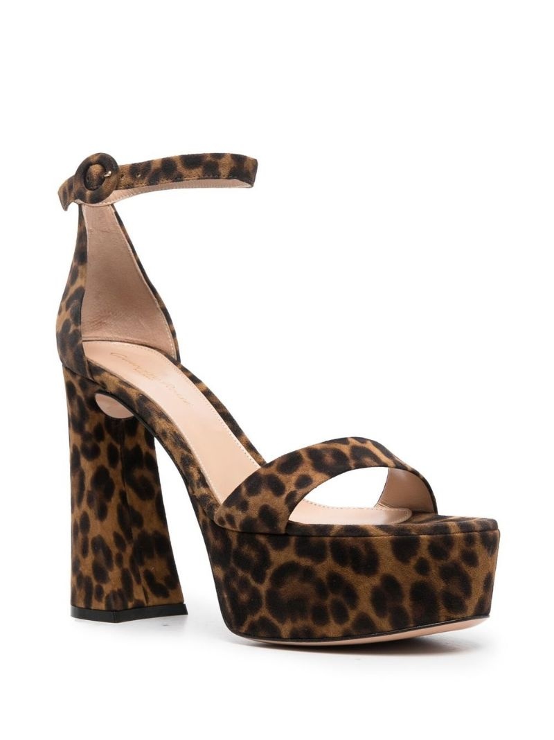 Holly 120mm leopard-print sandals - 2