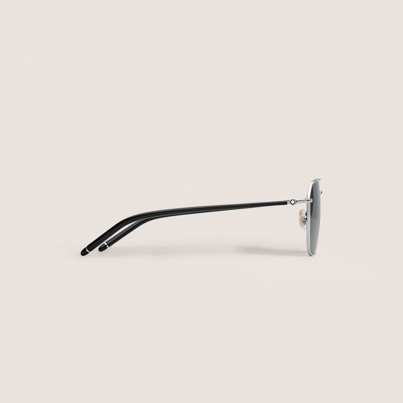 Montblanc SQUARED SUNGLASSES WITH SILVER COLOURED METAL FRAME outlook