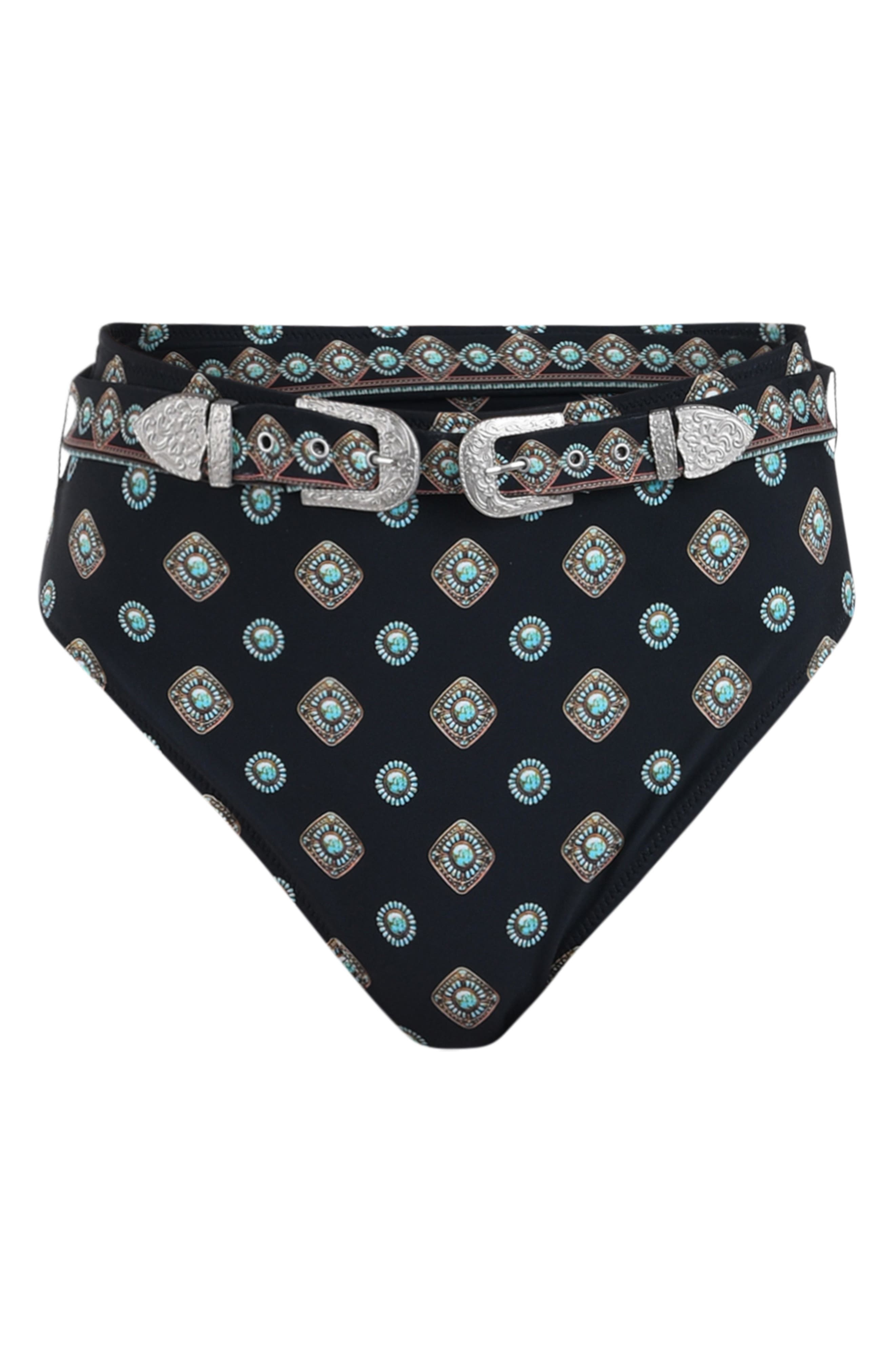 L'AGENCE Vanessa Southwestern Bikini Bottoms in Black at Nordstrom - 3