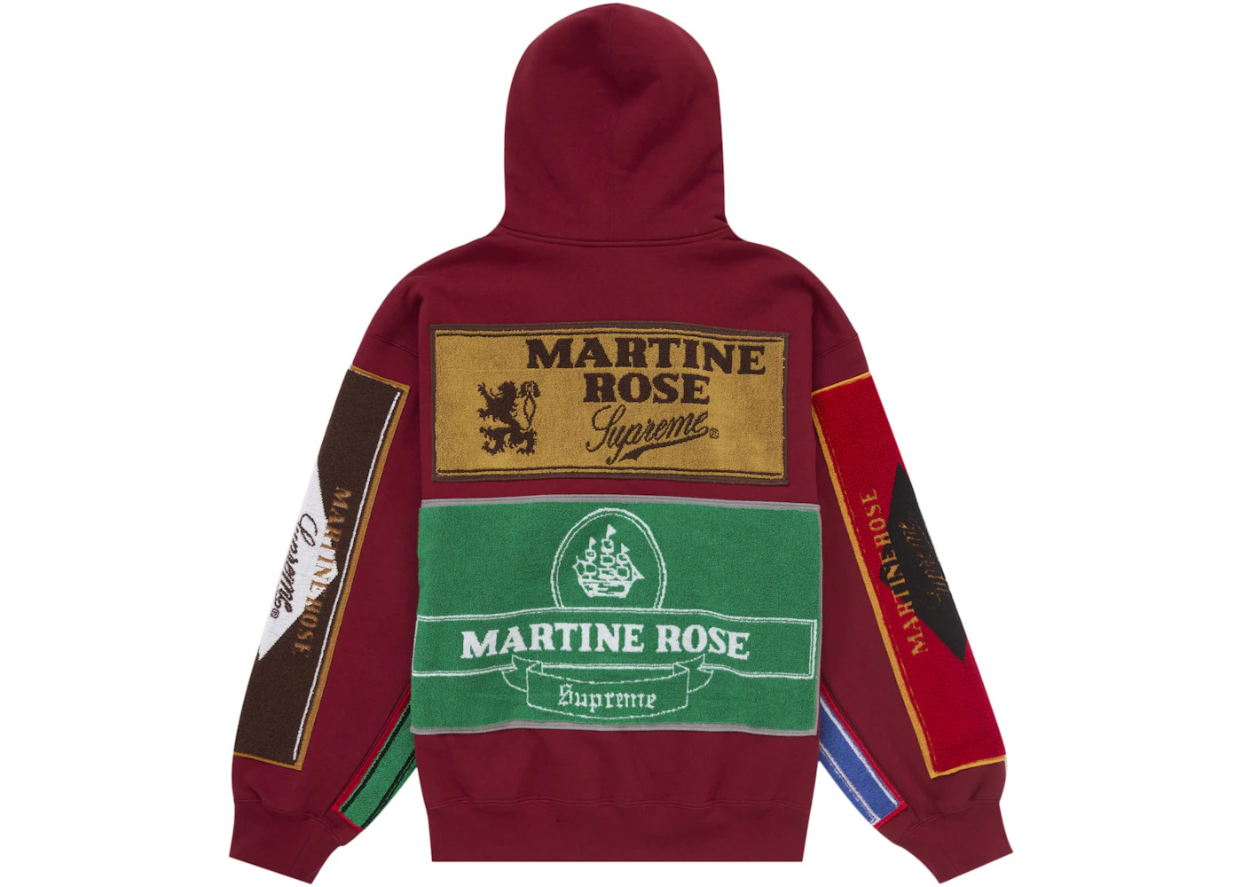 Supreme Martine Rose Towel Zip Up Hooded Sweatshirt Cardinal - 1