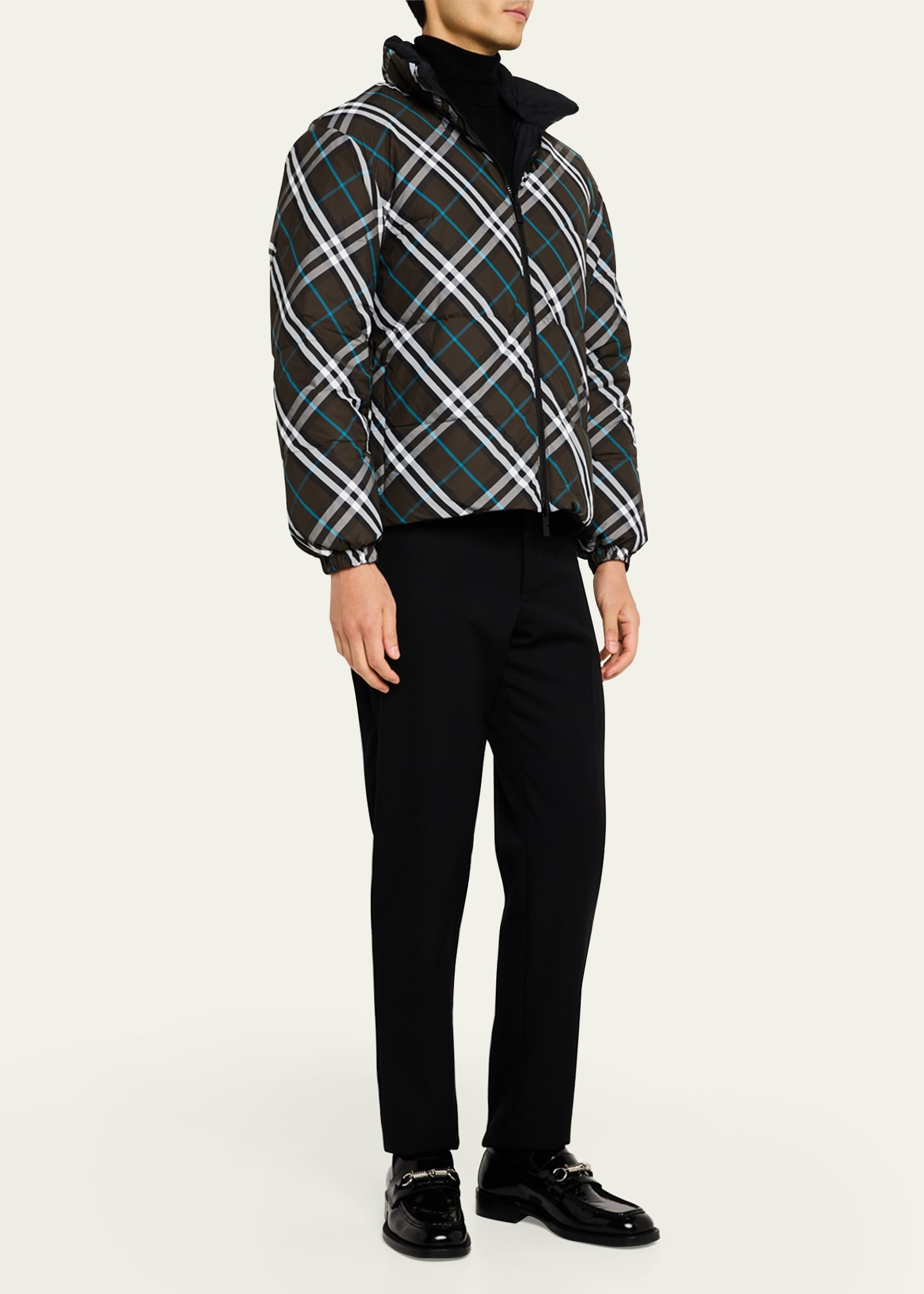 Burberry Men's Check Down Jacket | bergdorfgoodman | REVERSIBLE