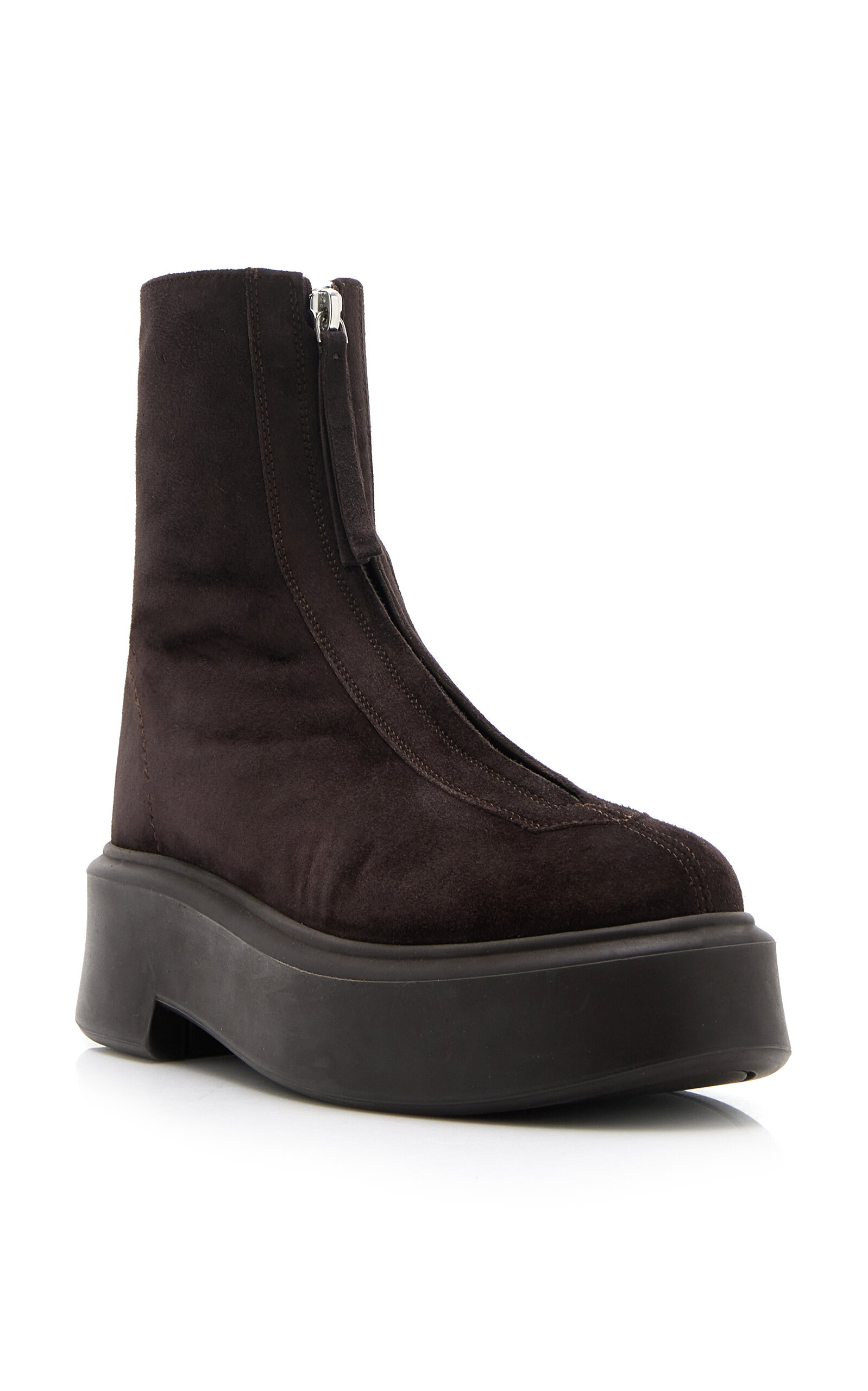 Zipped Suede Boot I brown - 4