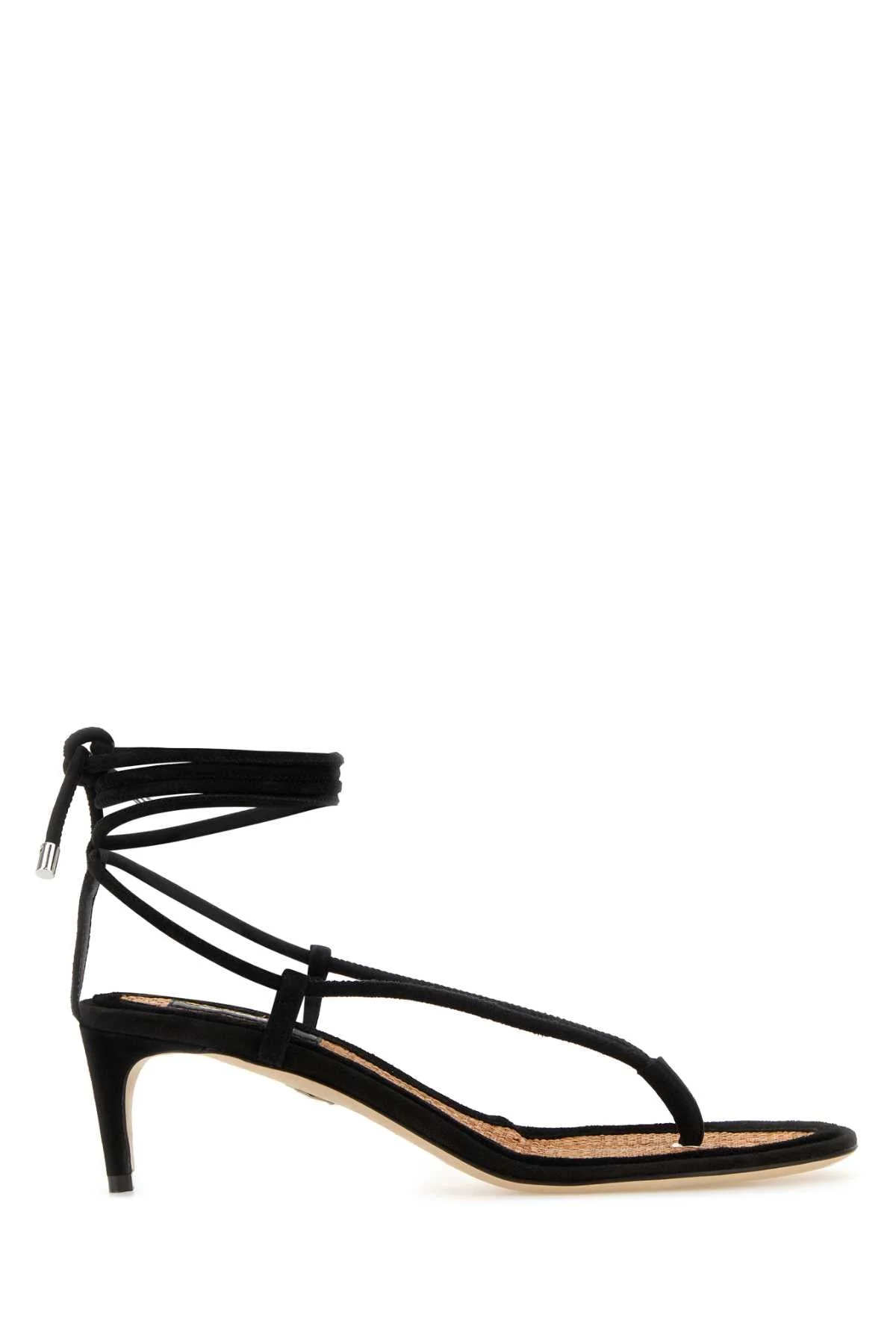 Dsquared Women Black Suede Twin Thong Sandals - 1