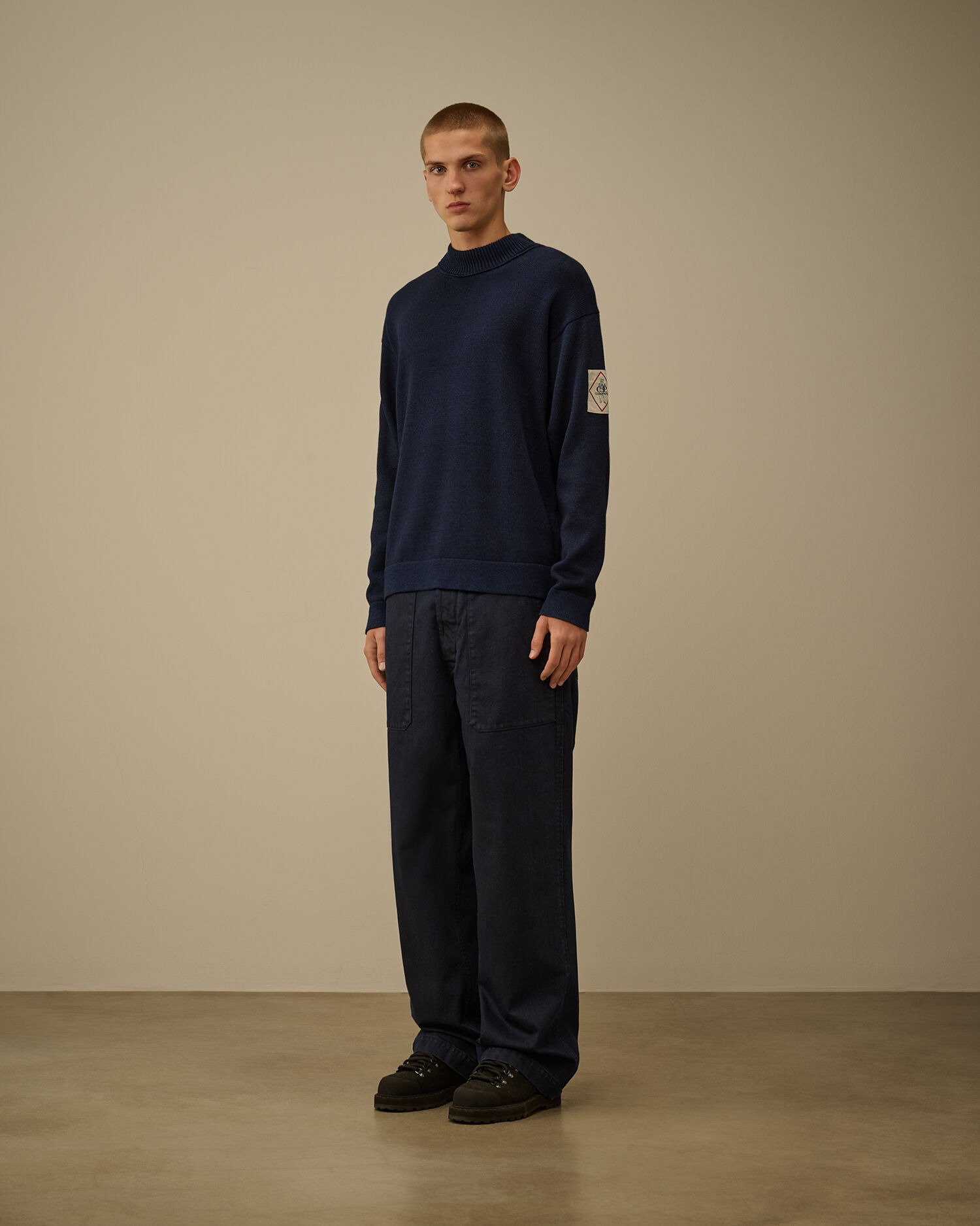 3/4 Plated Denim Loose Pants - 2