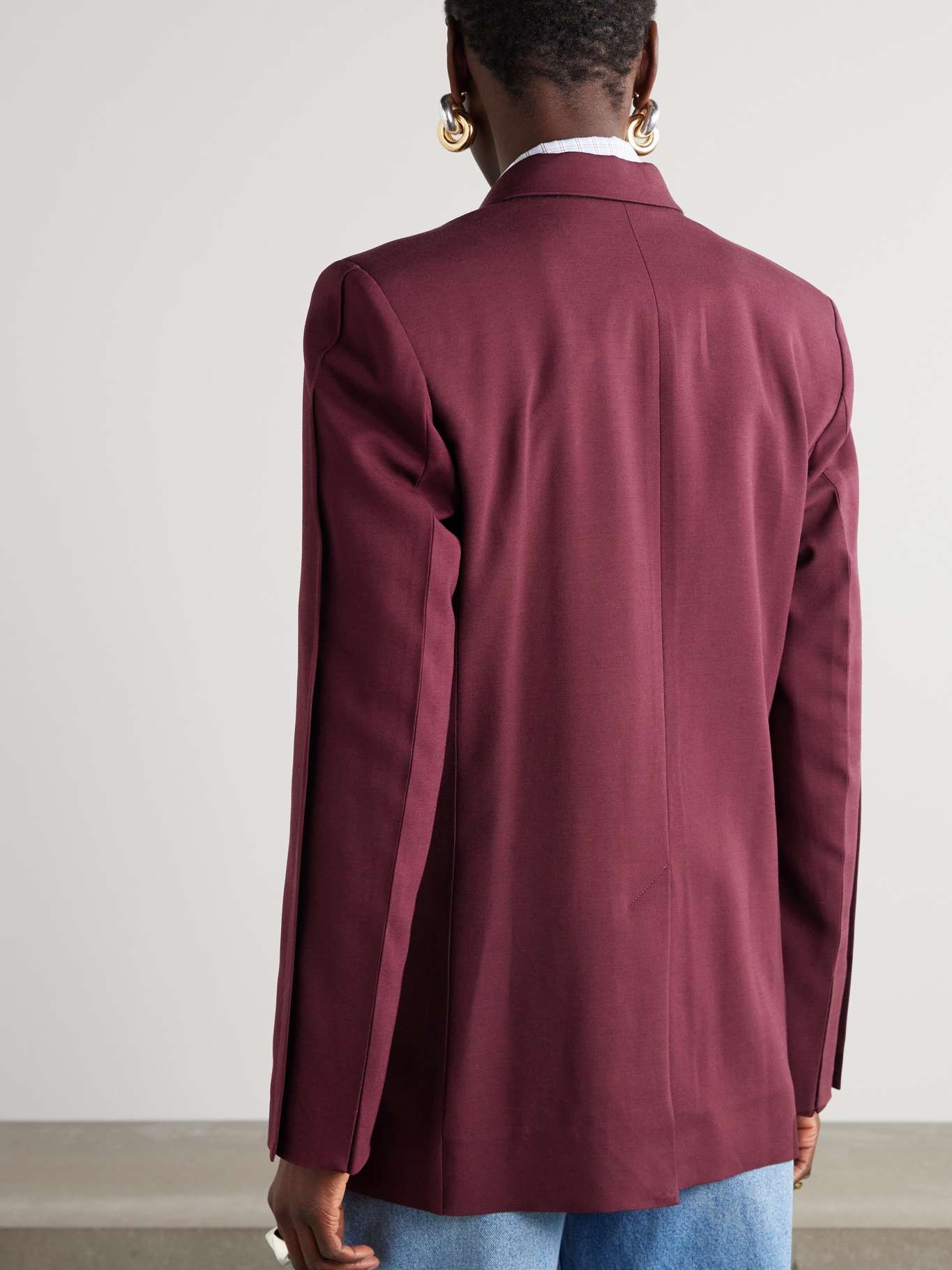 Double-breasted crepe blazer Red - 4