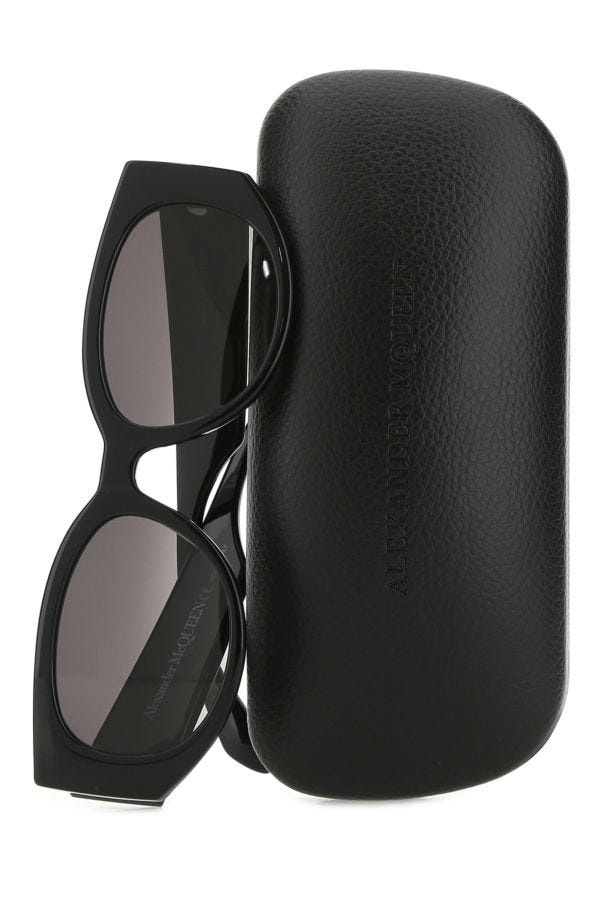 Black acetate McQueen Graffiti sunglasses - 3