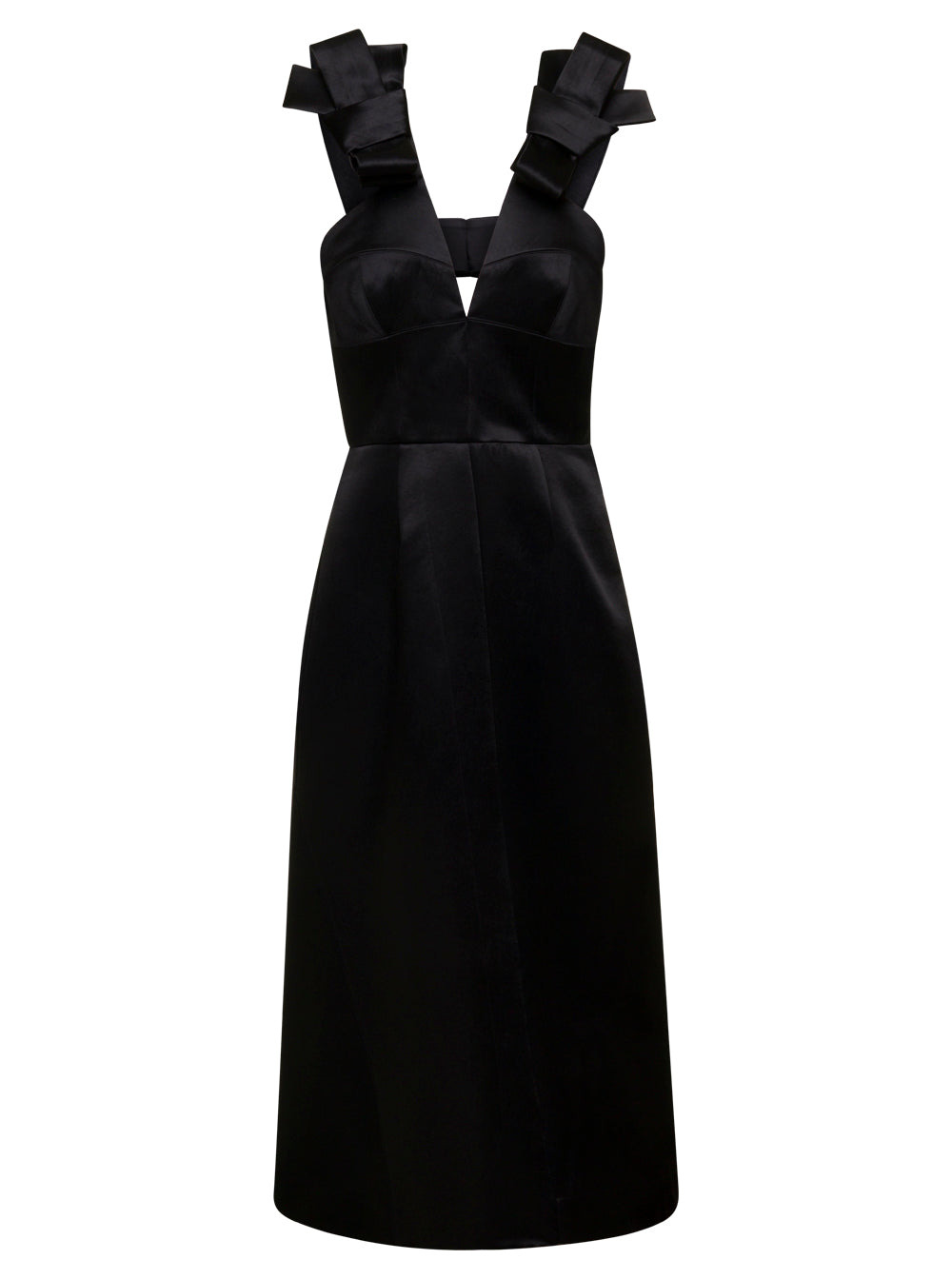 Jil Sander Women Satin Sleeveless Midi Dress - 1