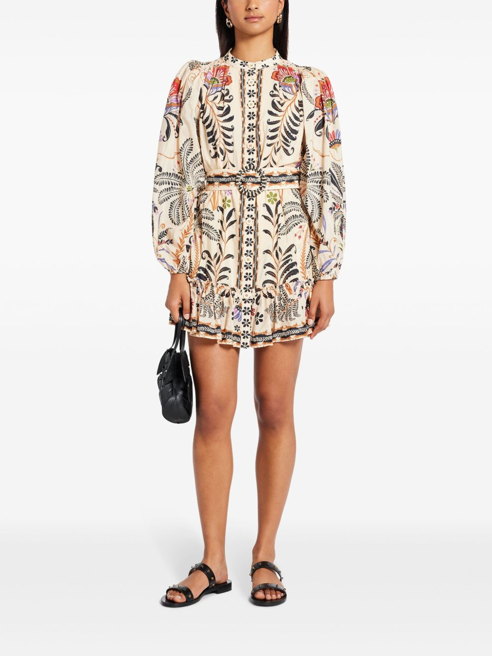 botanical-print mini dress - 2