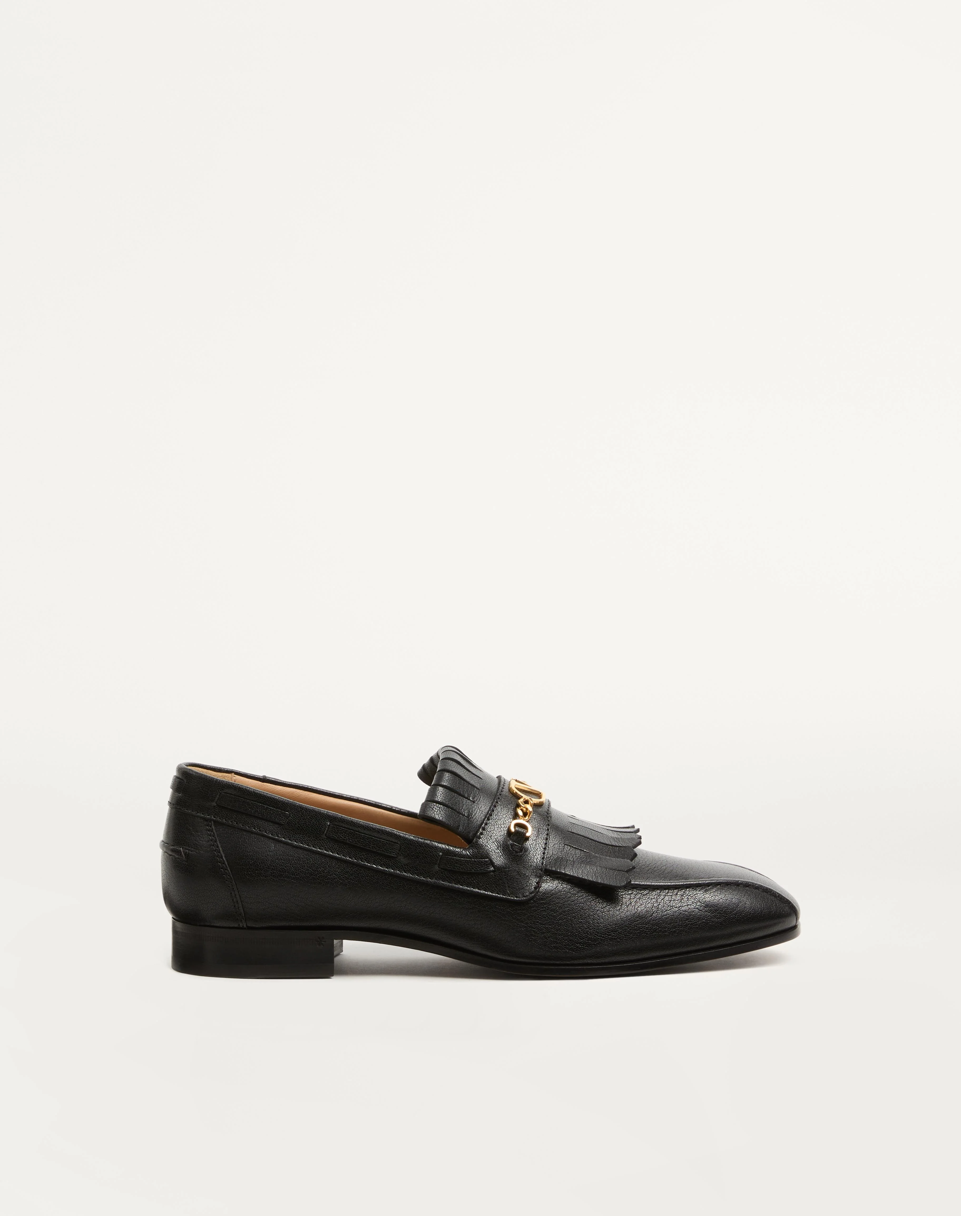 VLOGO SIGNATURE KIDSKIN LOAFER WITH FRINGES - 1