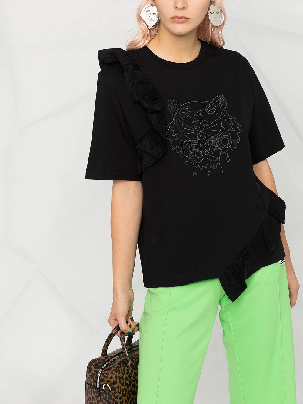 ruffled tiger logo T-shirt - 5