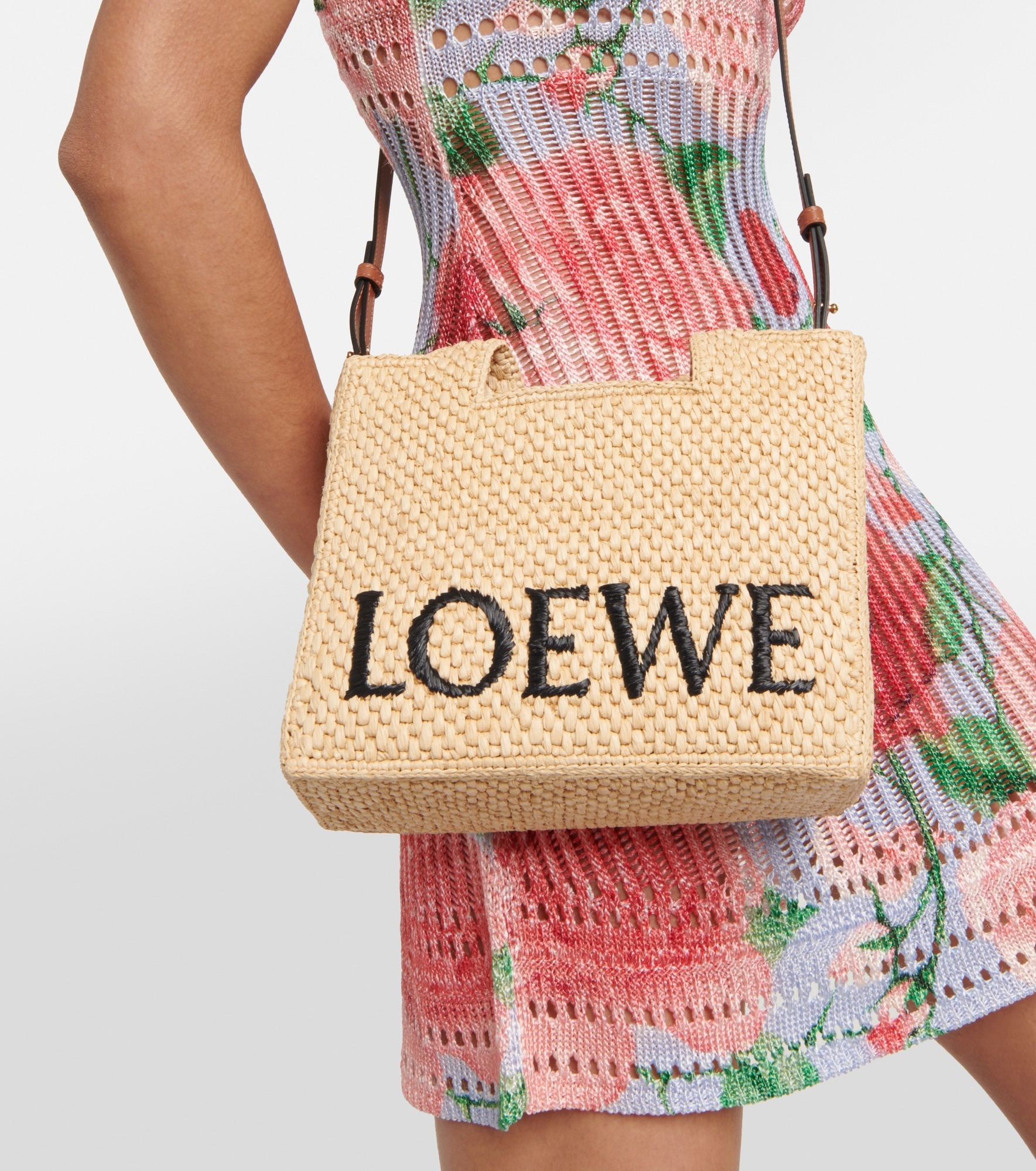 Paula's Ibiza Small logo raffia tote bag - 2
