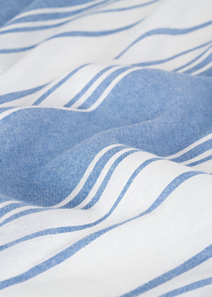 Striped linen-blend sarong cornflower - 5