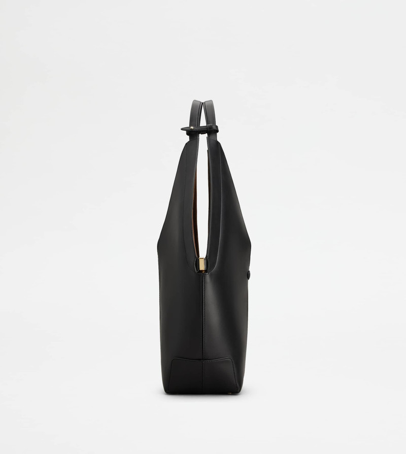Tod's TOD'S DI BAG FOLIO SHOULDER BAG IN LEATHER SMALL - BLACK outlook