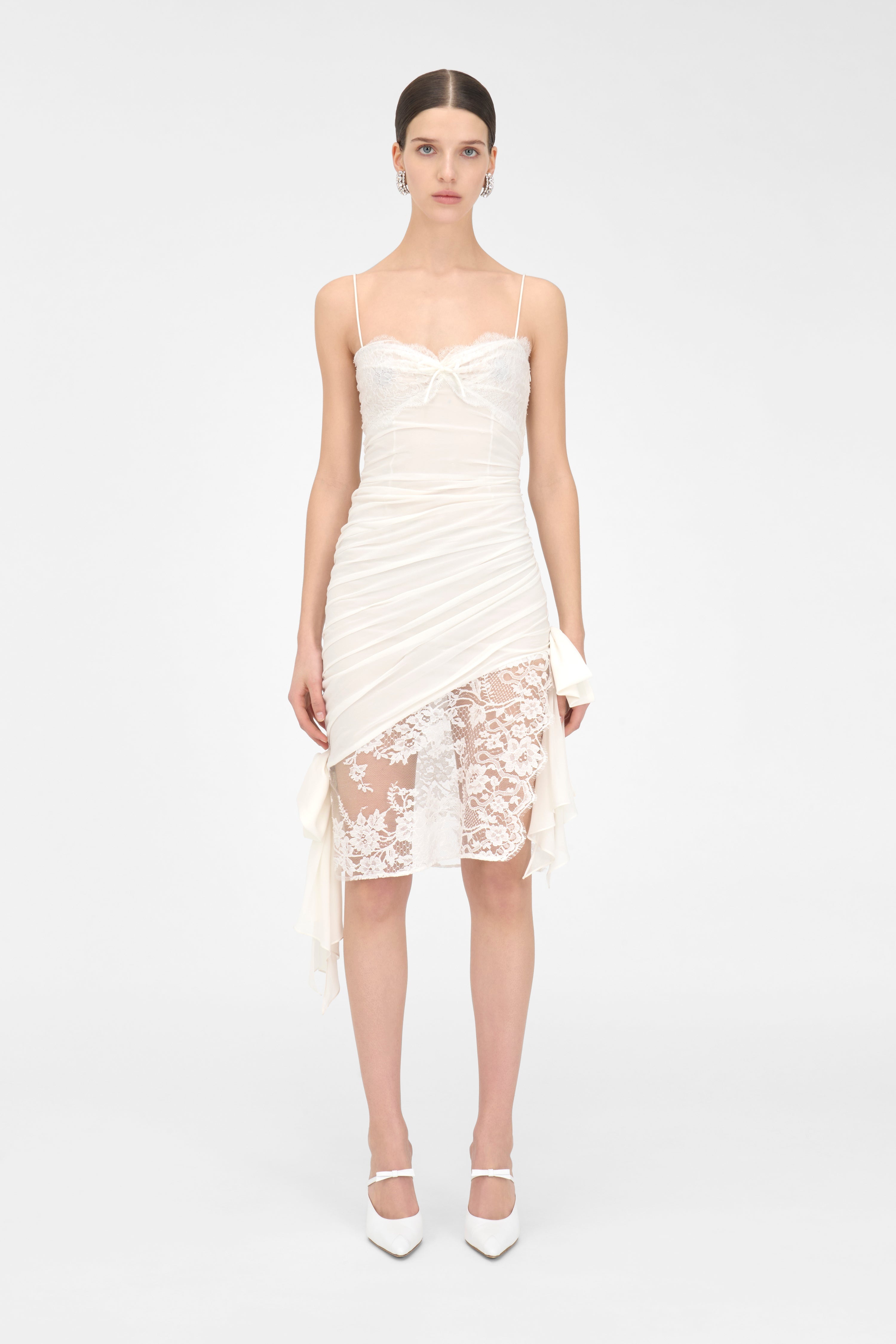 SILK AND LACE MINI DRESS - 3