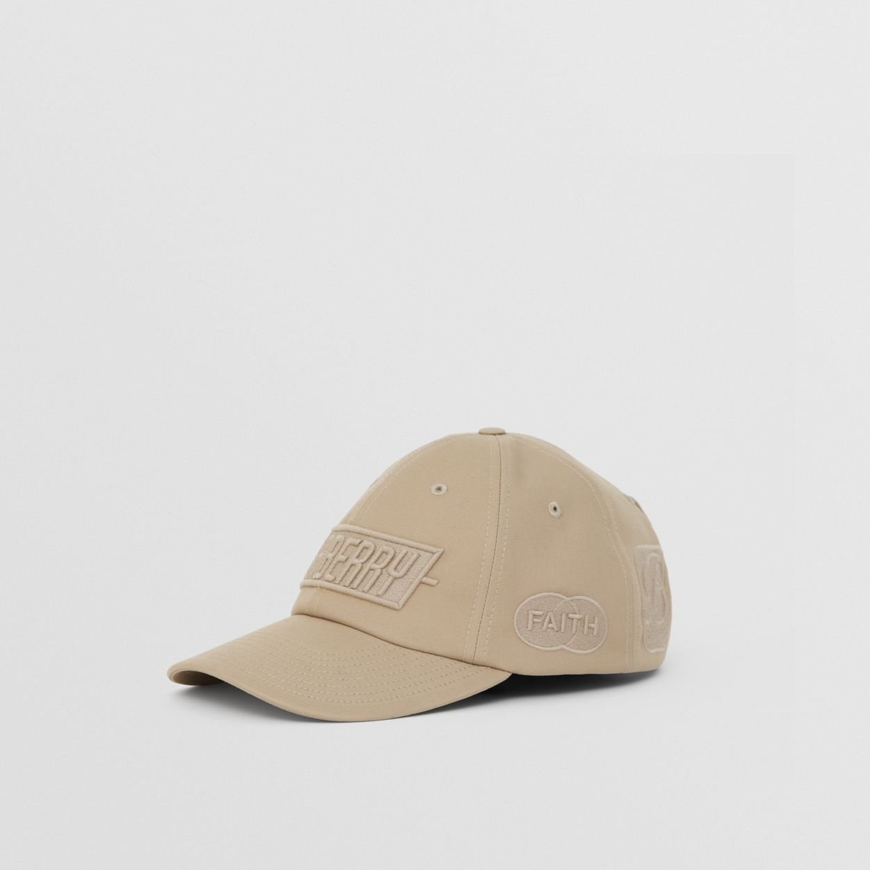 Badge Appliqué Cotton Gabardine Baseball Cap - 5